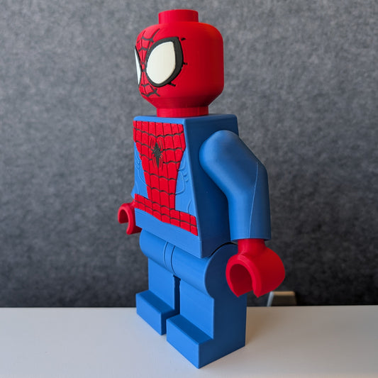Big Bricks Spider Man | 3D Printed | Art Decor - 8in Tall