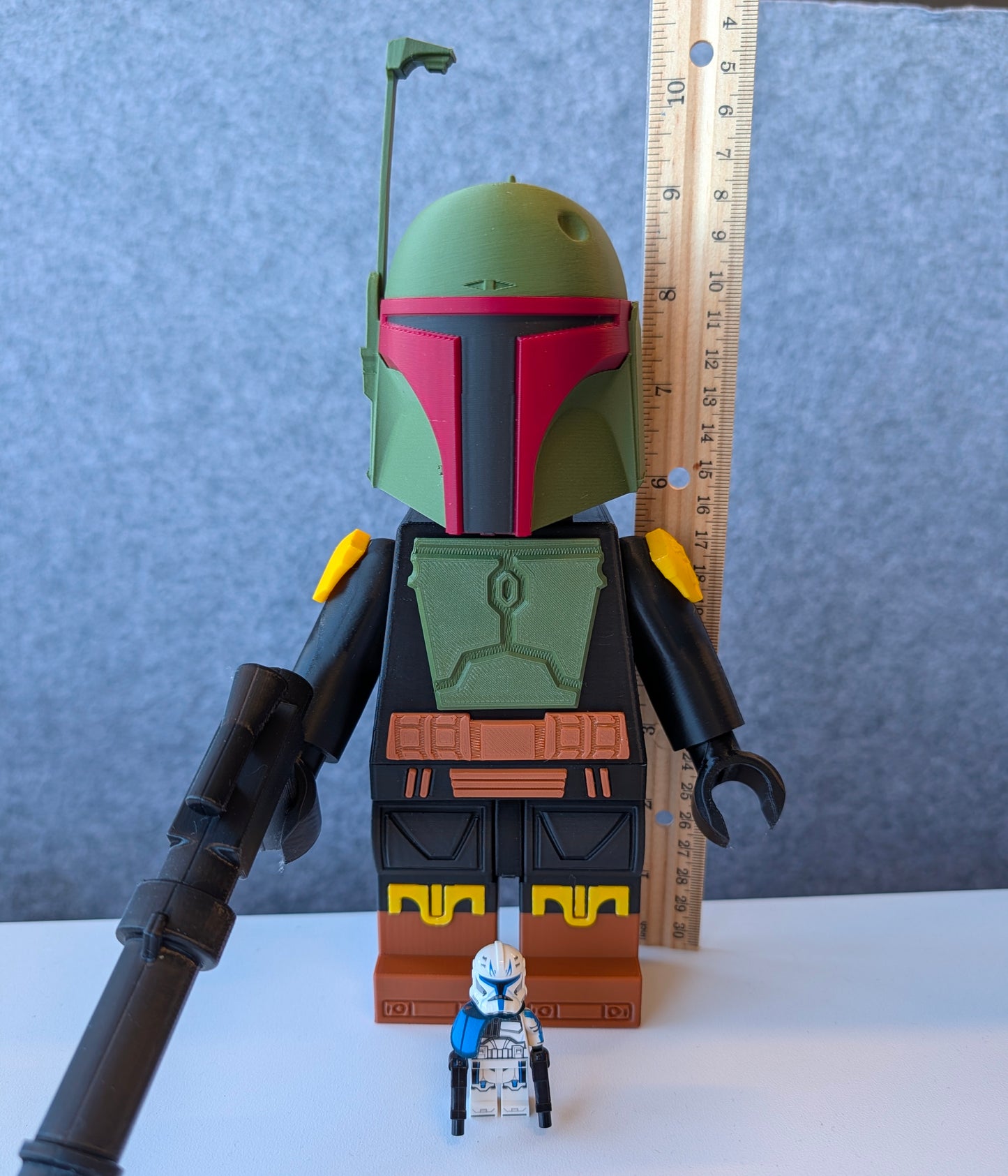 Big Bricks Boba Fett | 3D Printed | Art Decor - 9 in Tall