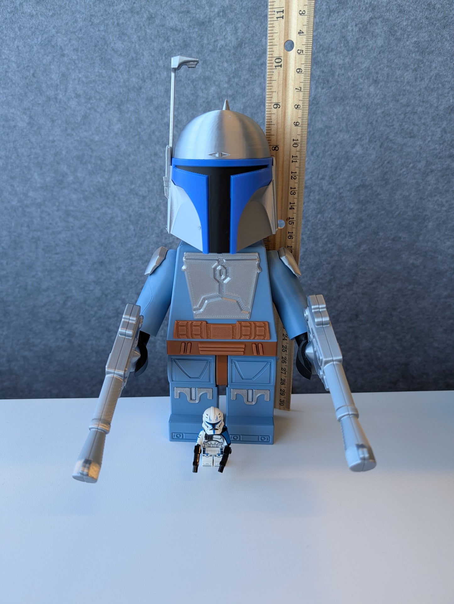Big Bricks Jango Fett | 3D Printed | Art Decor - 9 in Tall