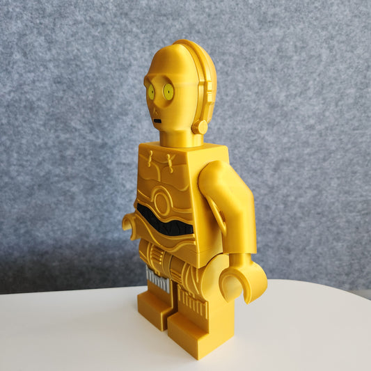 Big Bricks C-3PO | 3D Printed | Art Decor - 8.5in Tall