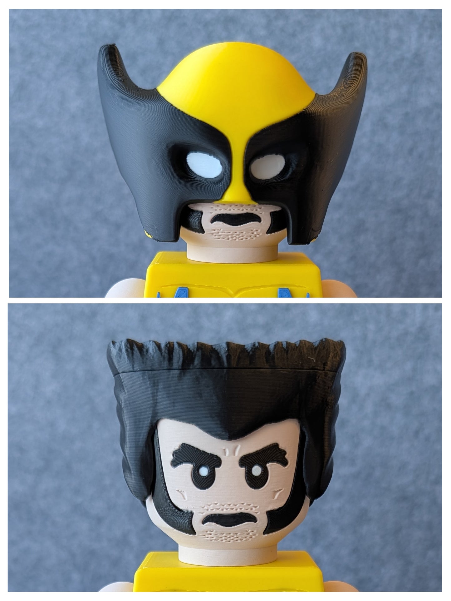Big Bricks Wolverine | 3D Printed | Art Decor - 8.5in tall