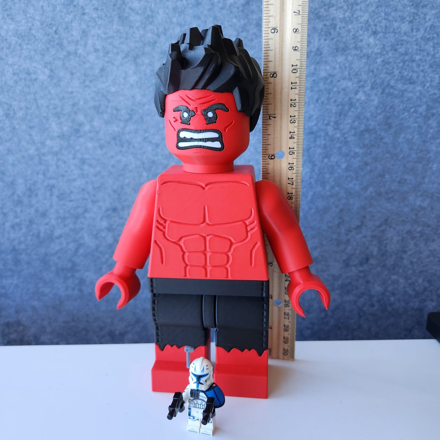 Big Bricks The Incredible Hulk | 3D Printed | Art Decor - 9in Tall
