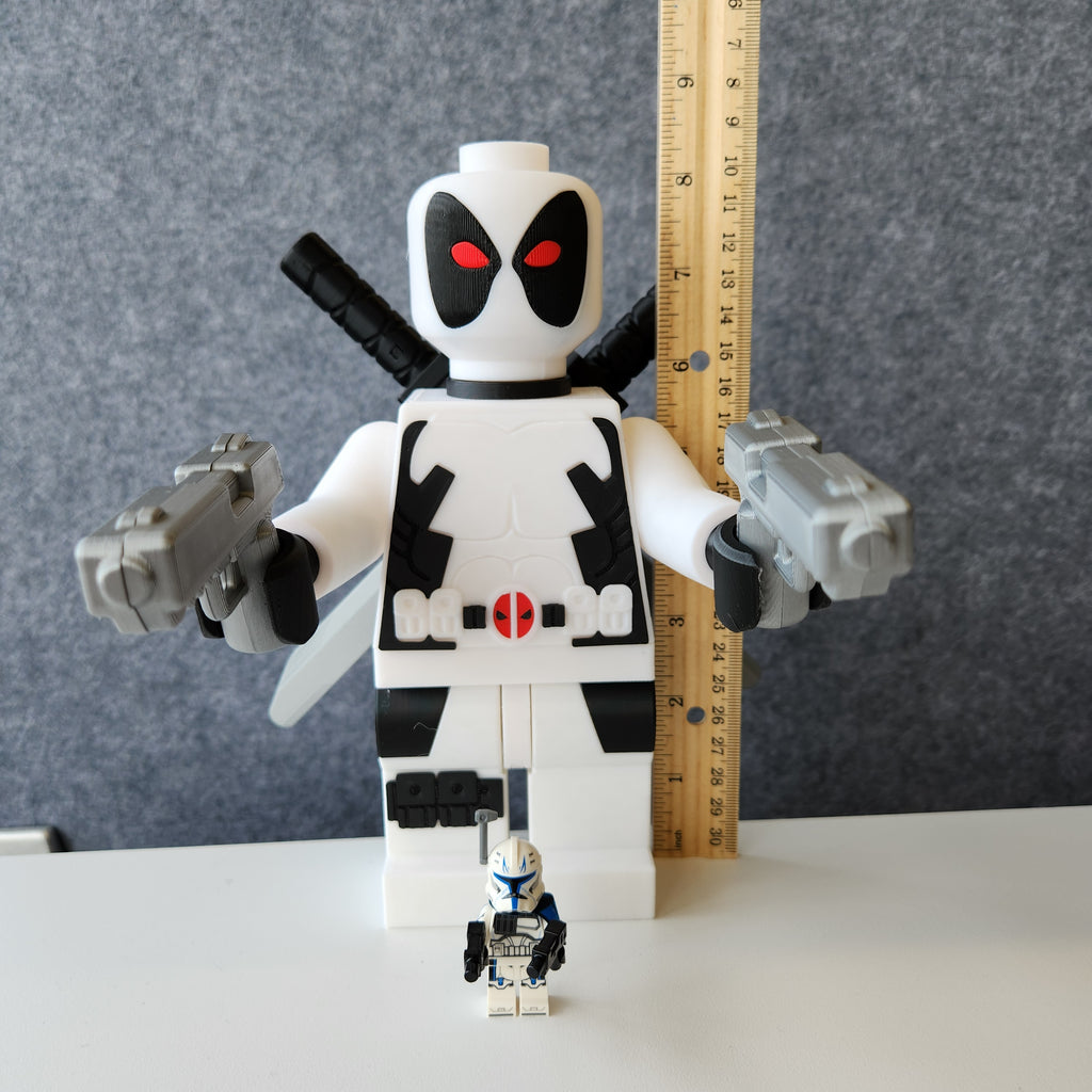 Big Bricks Deadpool | 3D Printed | Art Decor - 8in tall