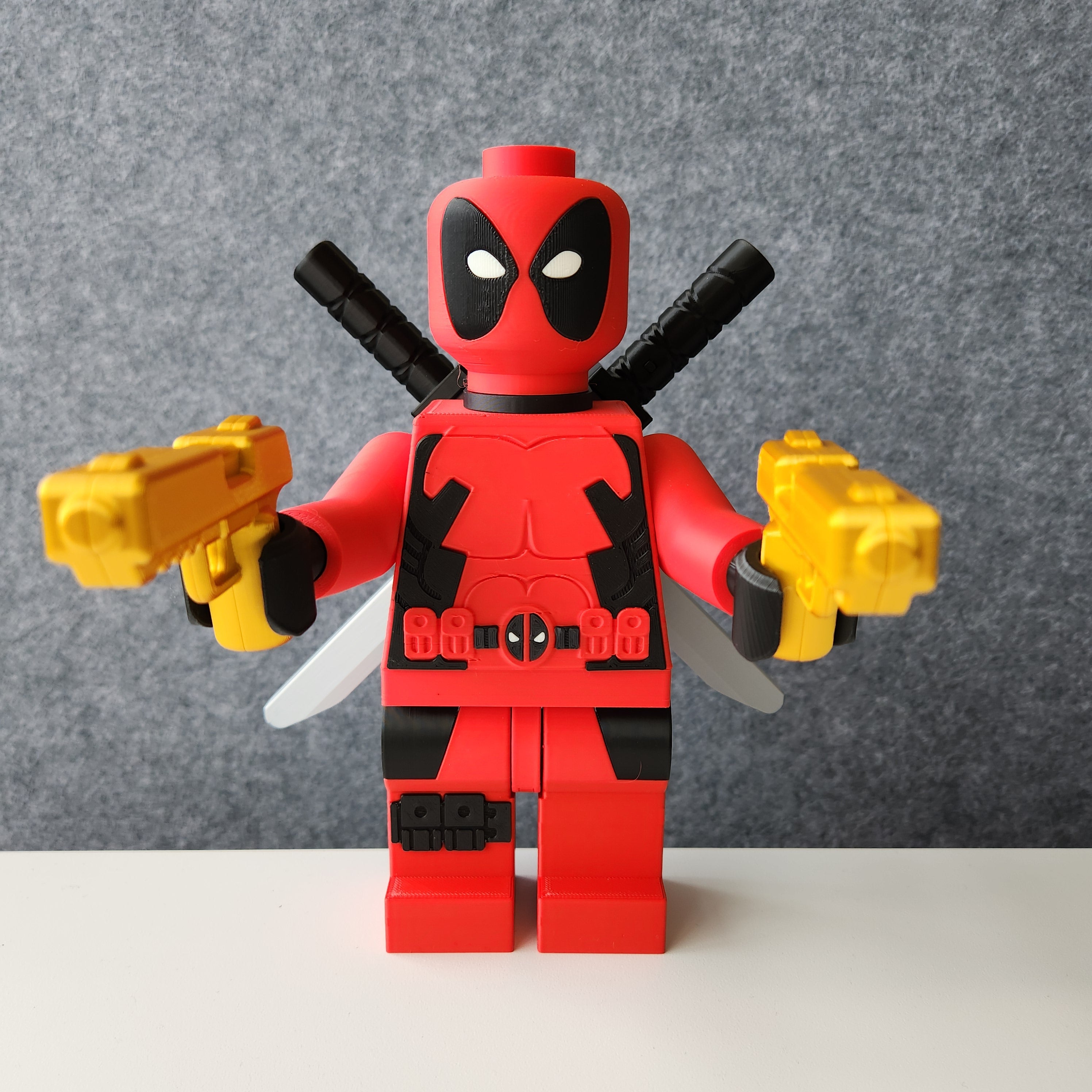 Big Bricks Deadpool | 3D Printed | Art Decor - 8in tall
