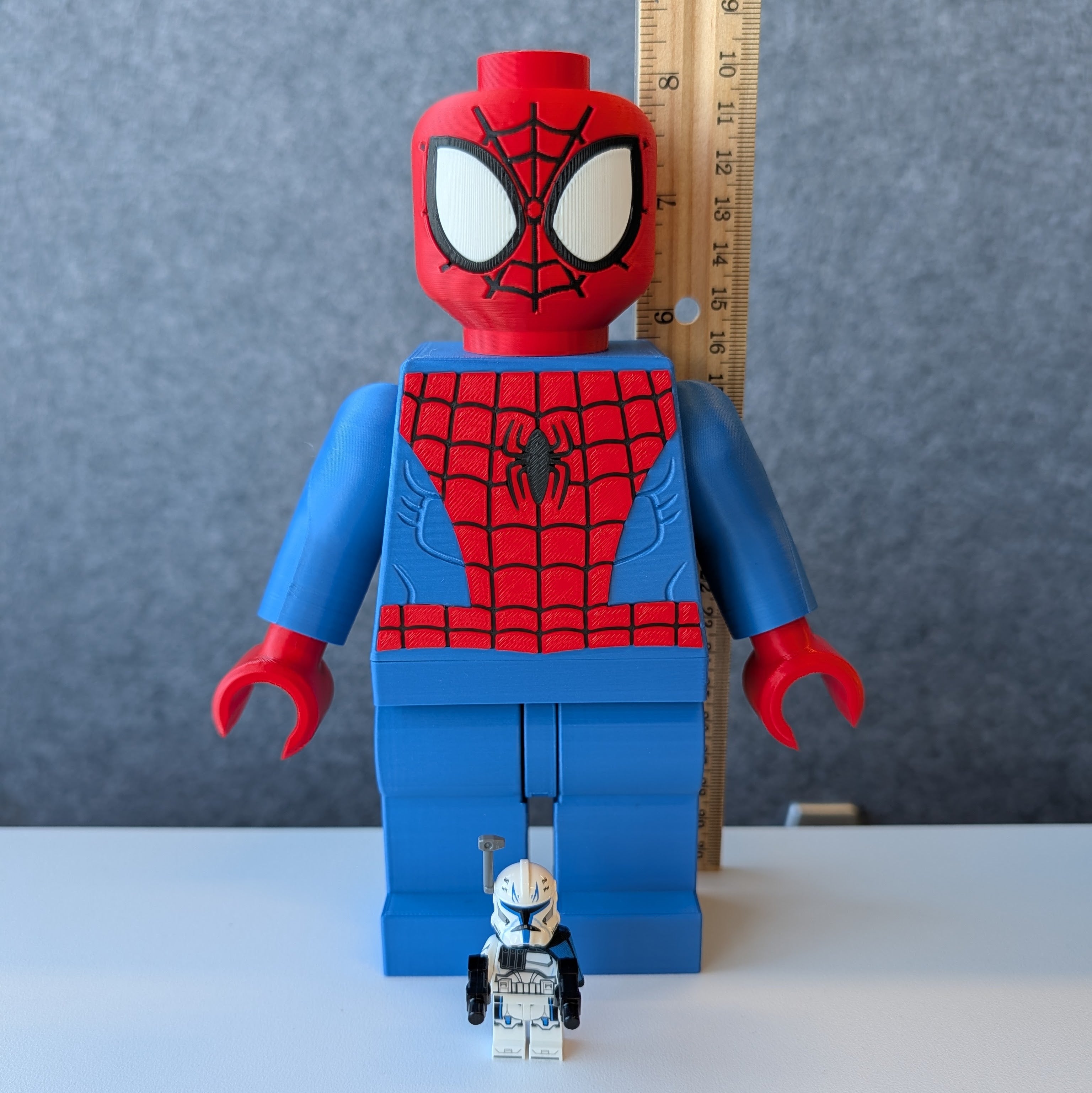 Big Bricks Spider Man | 3D Printed | Art Decor - 8in Tall