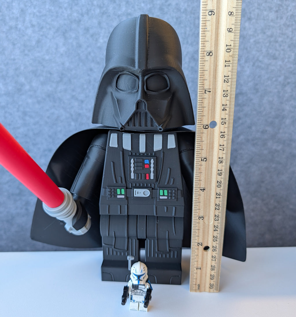 Big Bricks Darth Vader | 3D Printed | Art Decor - 9in Tall