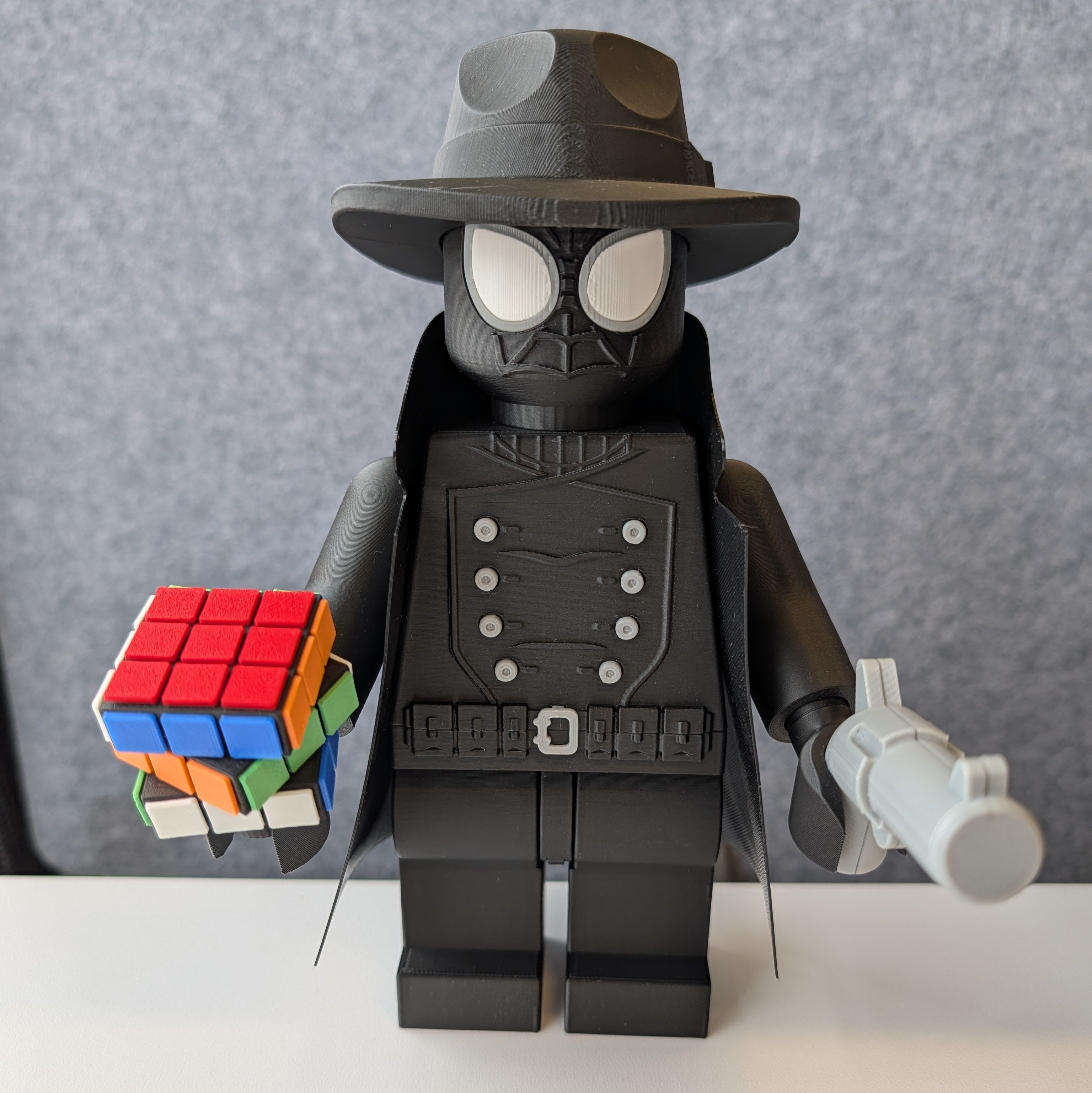 Big Bricks Spider Noir | 3D Printed | Art Decor - 8.75in tall