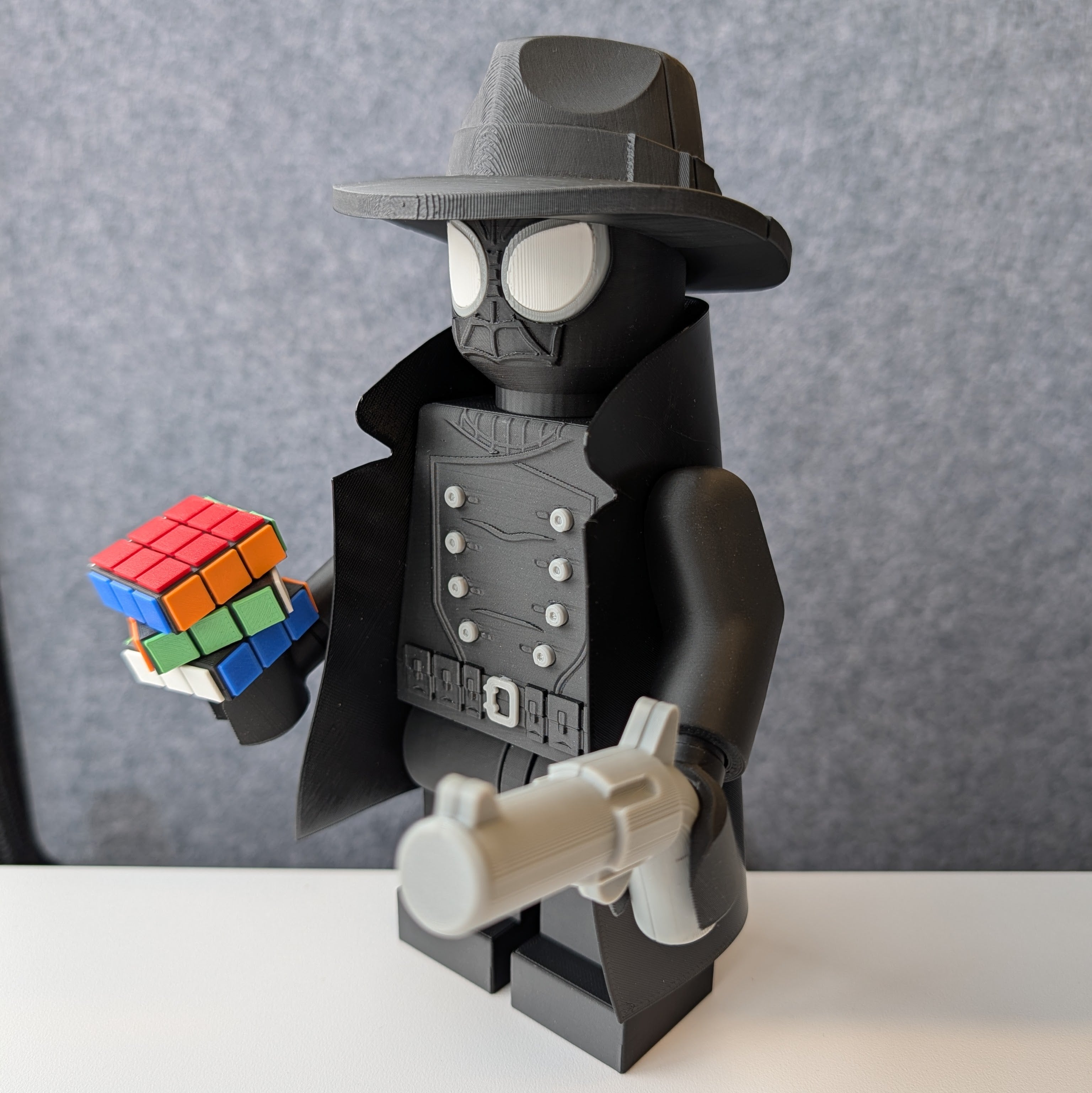 Big Bricks Spider Noir | 3D Printed | Art Decor - 8.75in tall