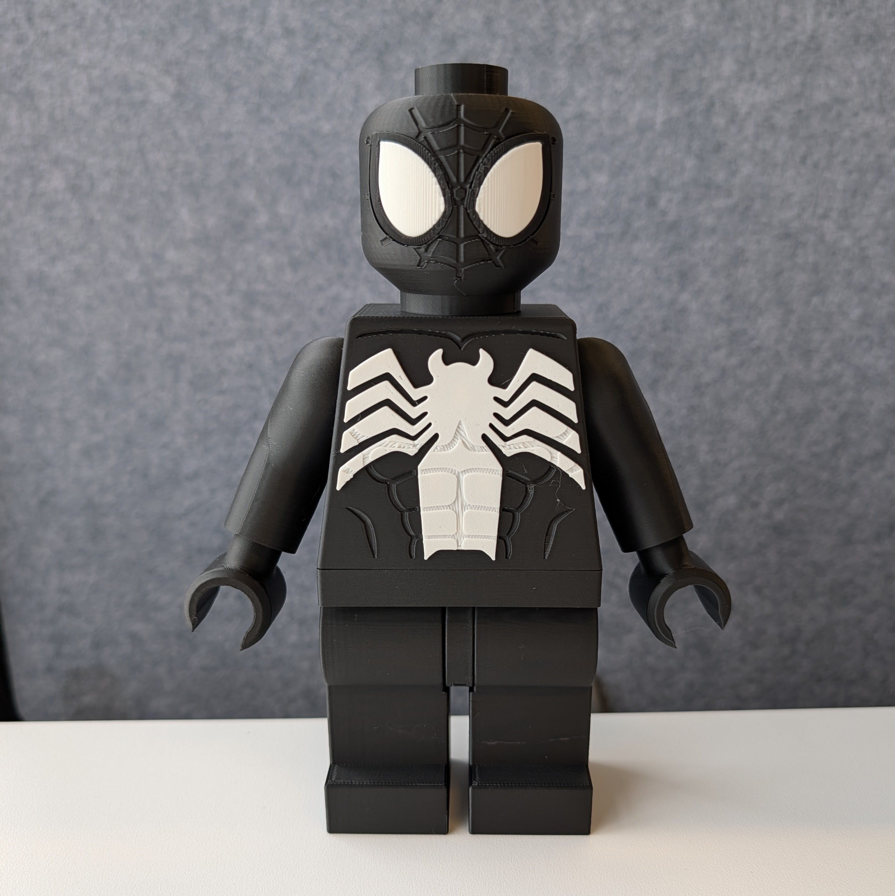 Big Bricks Symbiote Spider Man | 3D Printed | Art Decor - 8in tall