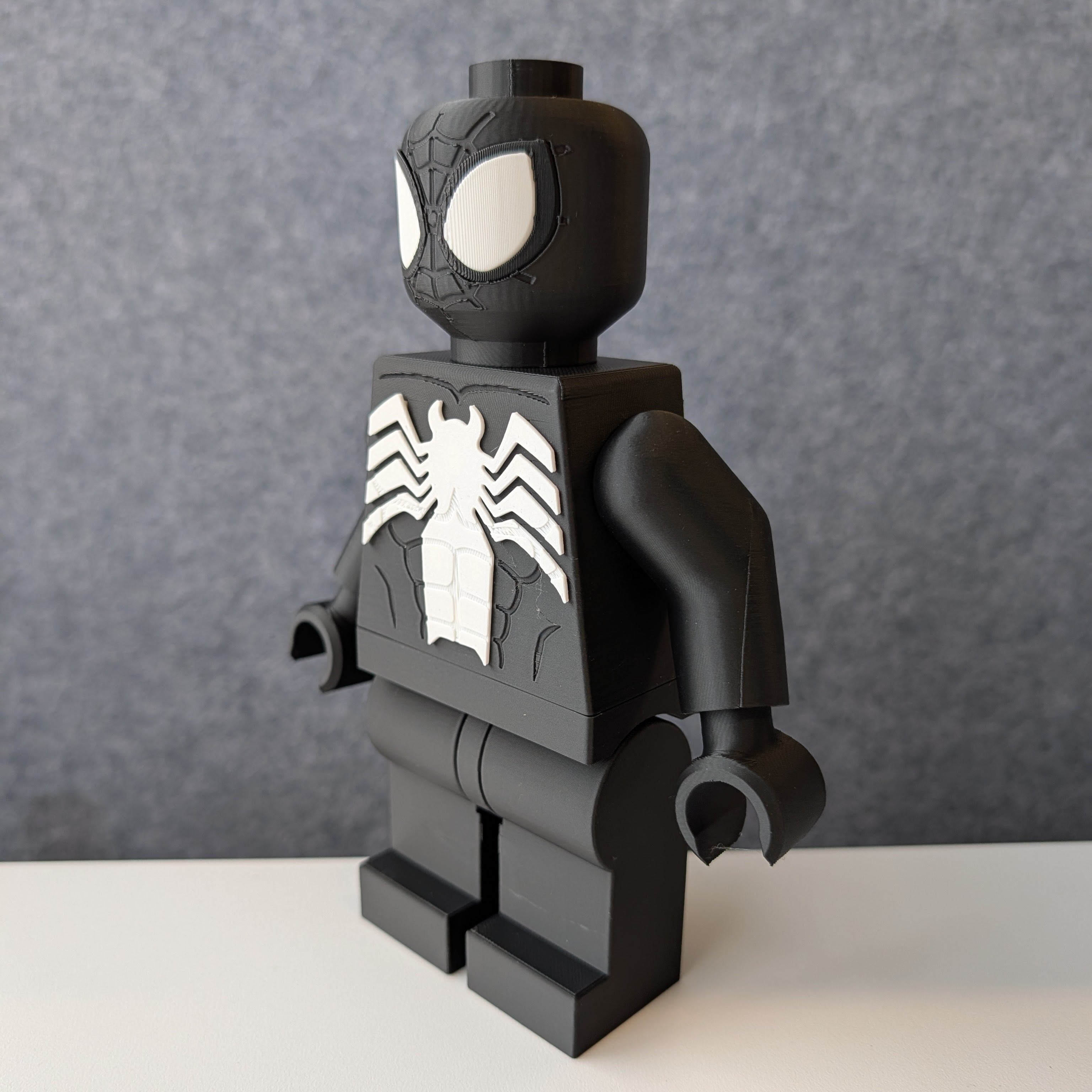 Big Bricks Symbiote Spider Man | 3D Printed | Art Decor - 8in tall
