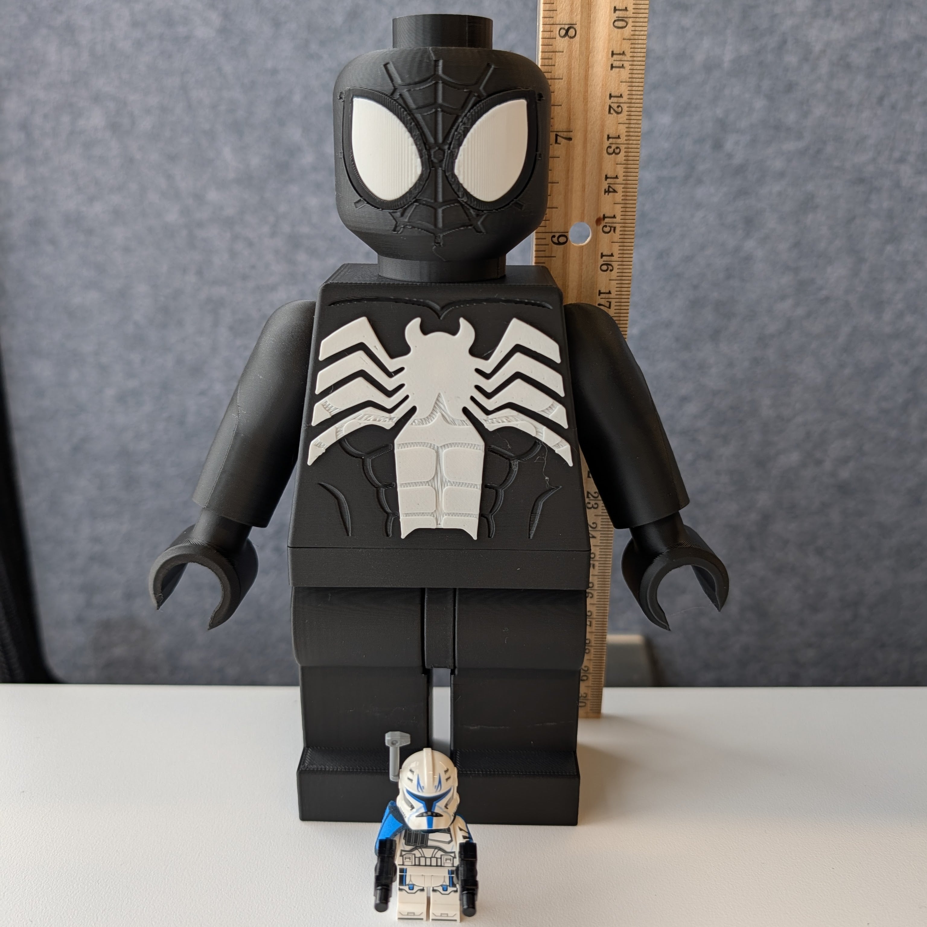 Big Bricks Symbiote Spider Man | 3D Printed | Art Decor - 8in tall