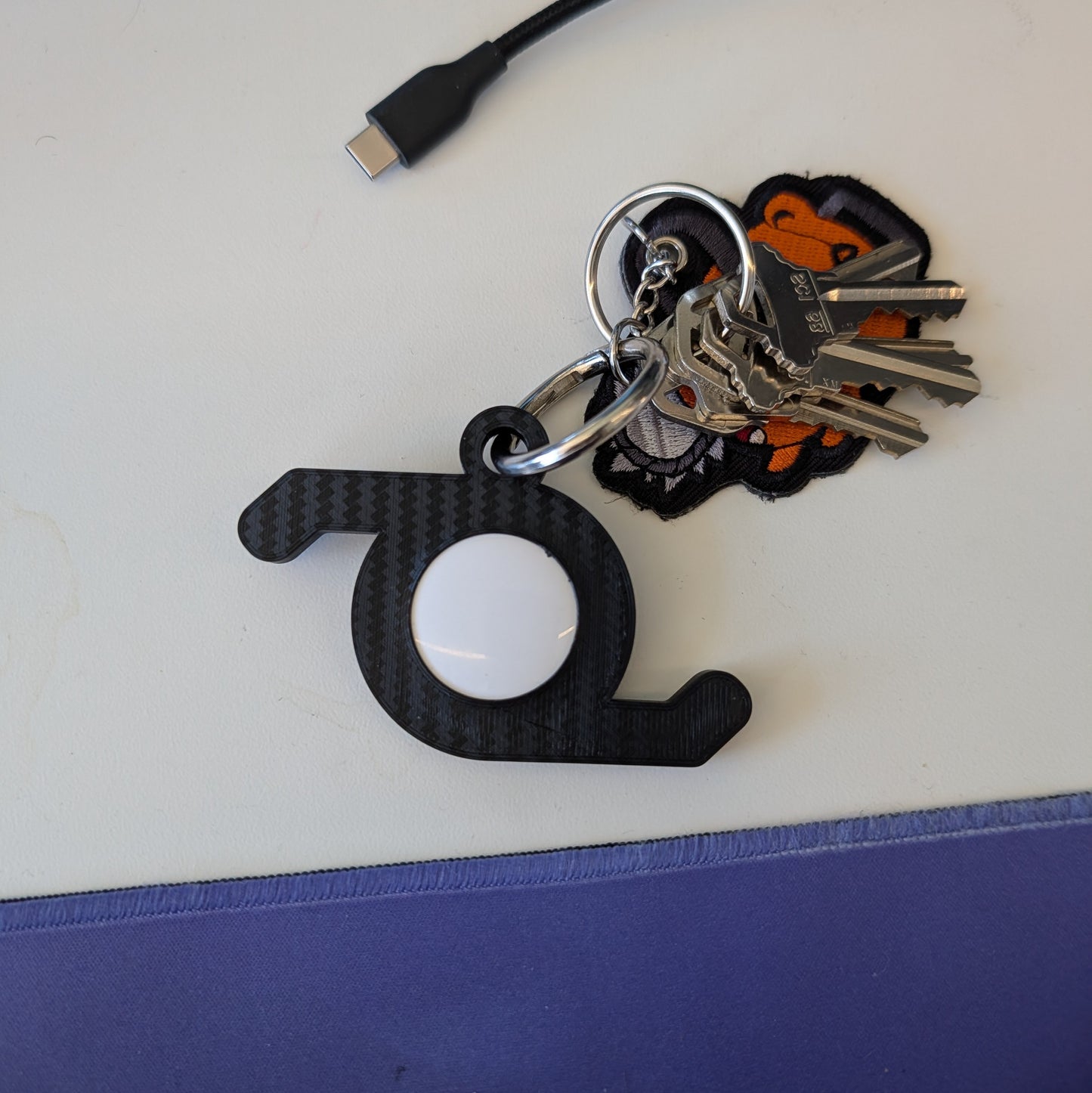 3D Printed Pokemon Unown Airtag Holder with Key Ring - Flexible Plastic - made to order