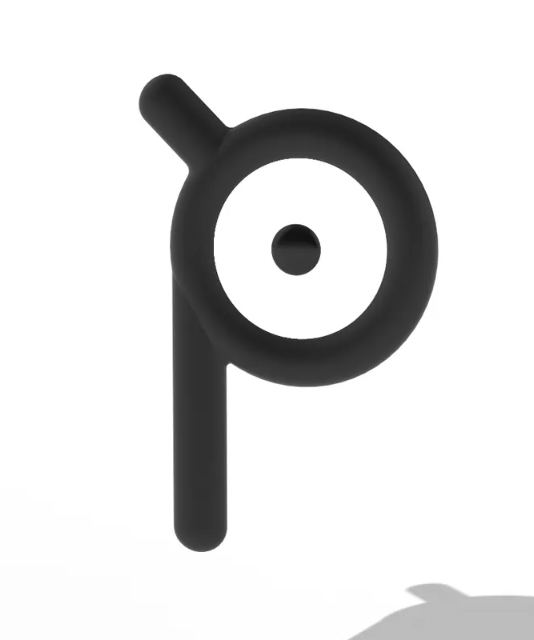 3D Printed Pokemon Unown Airtag Holder with Key Ring - Flexible Plastic - made to order