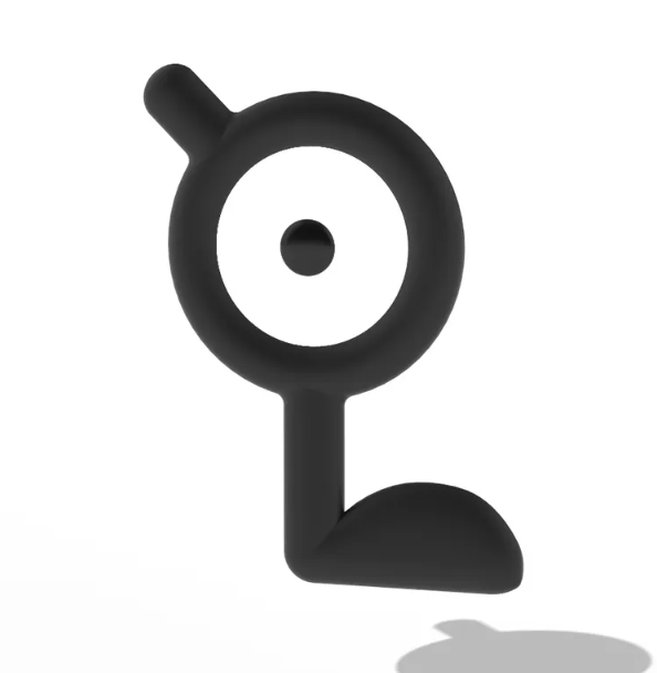 3D Printed Pokemon Unown Airtag Holder with Key Ring - Flexible Plastic - made to order