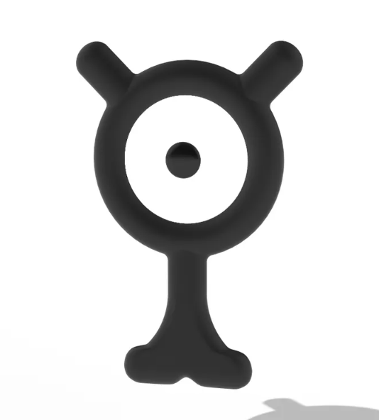 3D Printed Pokemon Unown Airtag Holder with Key Ring - Flexible Plastic - made to order