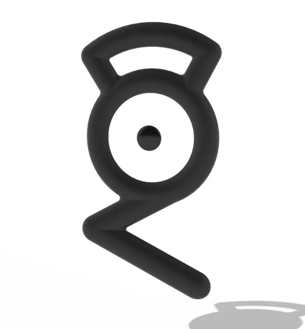 3D Printed Pokemon Unown Airtag Holder with Key Ring - Flexible Plastic - made to order