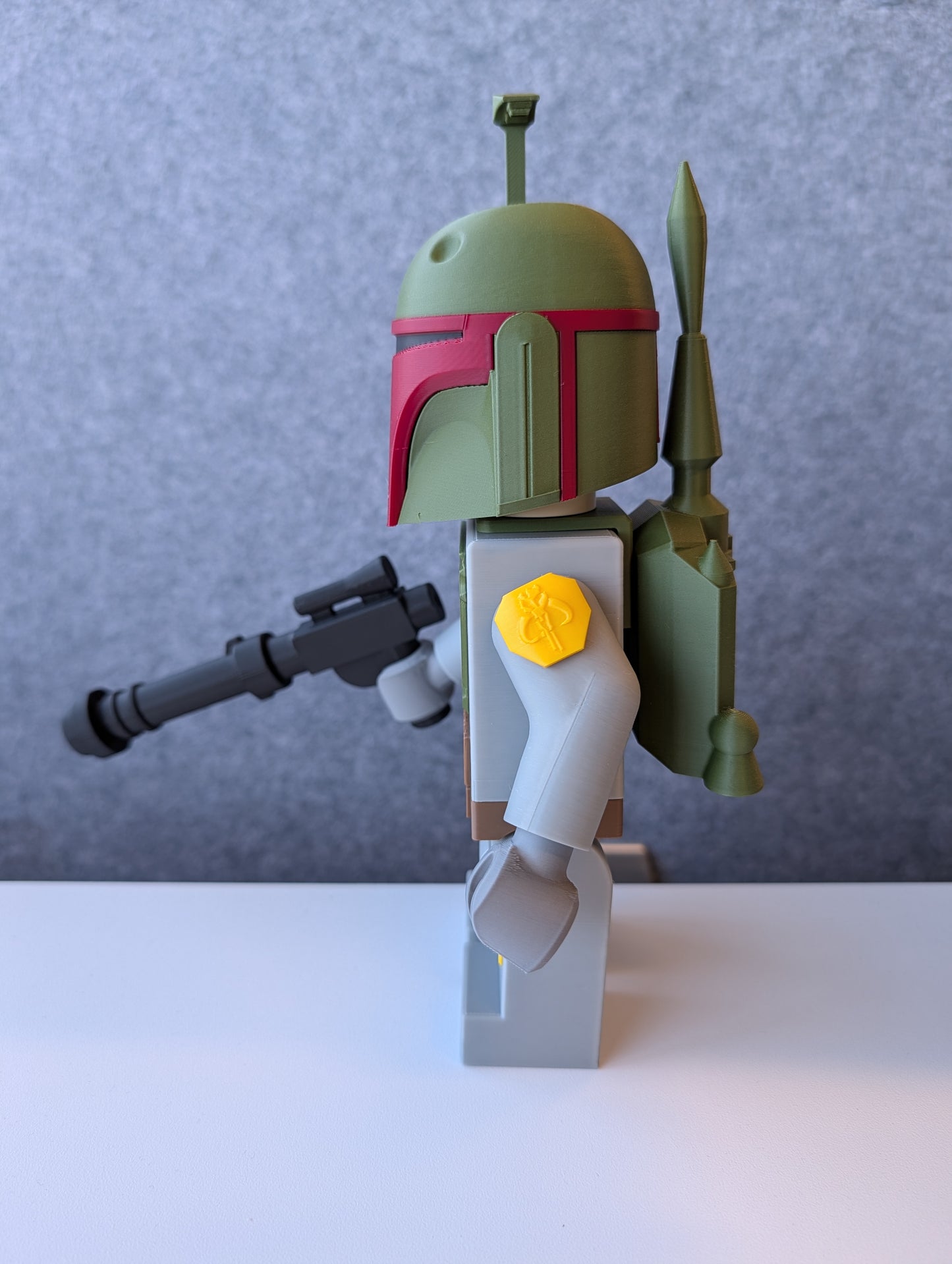 Big Bricks Boba Fett | 3D Printed | Art Decor - 9 in Tall