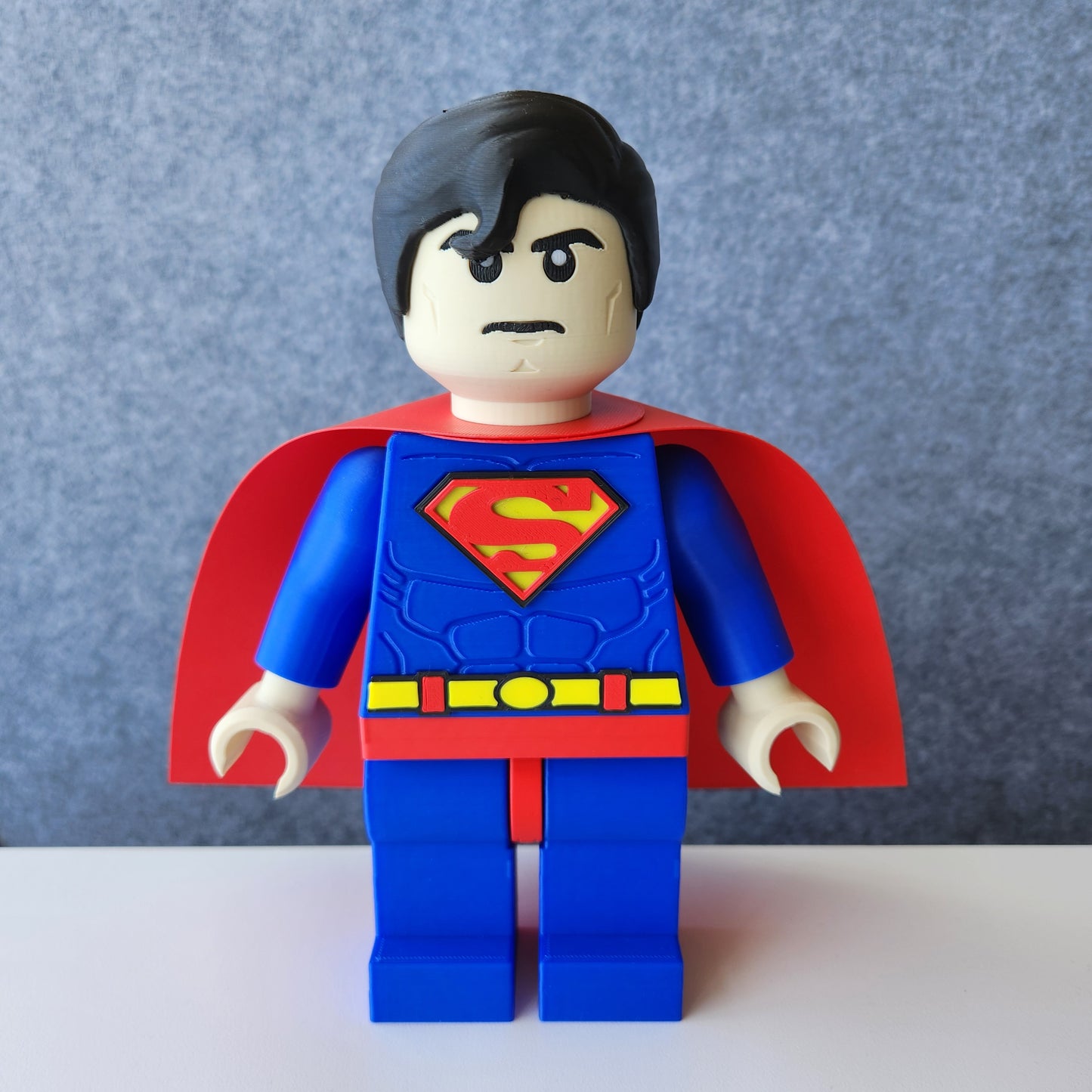 Big Bricks Superman| 3D Printed | Art Decor - 8.25in tall