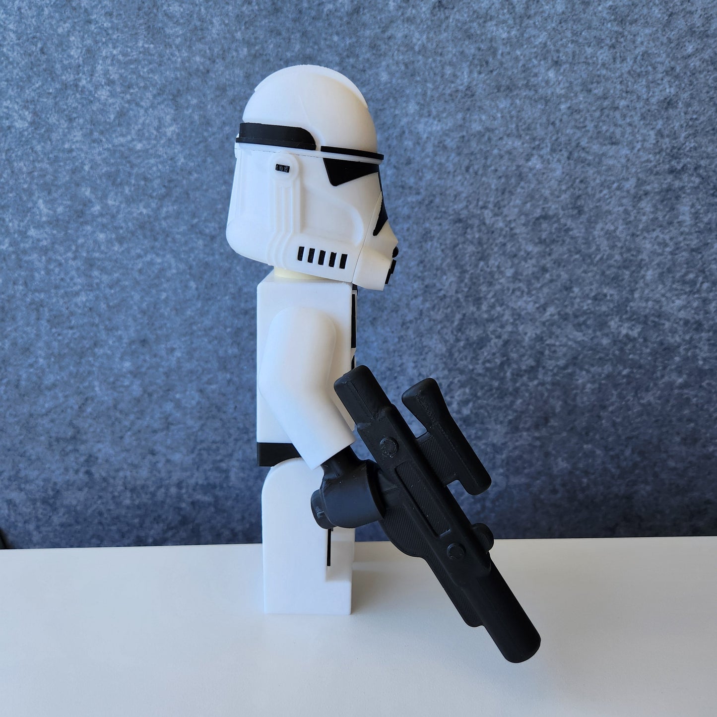 Big Bricks Clone Trooper Phase 2 | 3D Printed | Art Decor - 9in tall