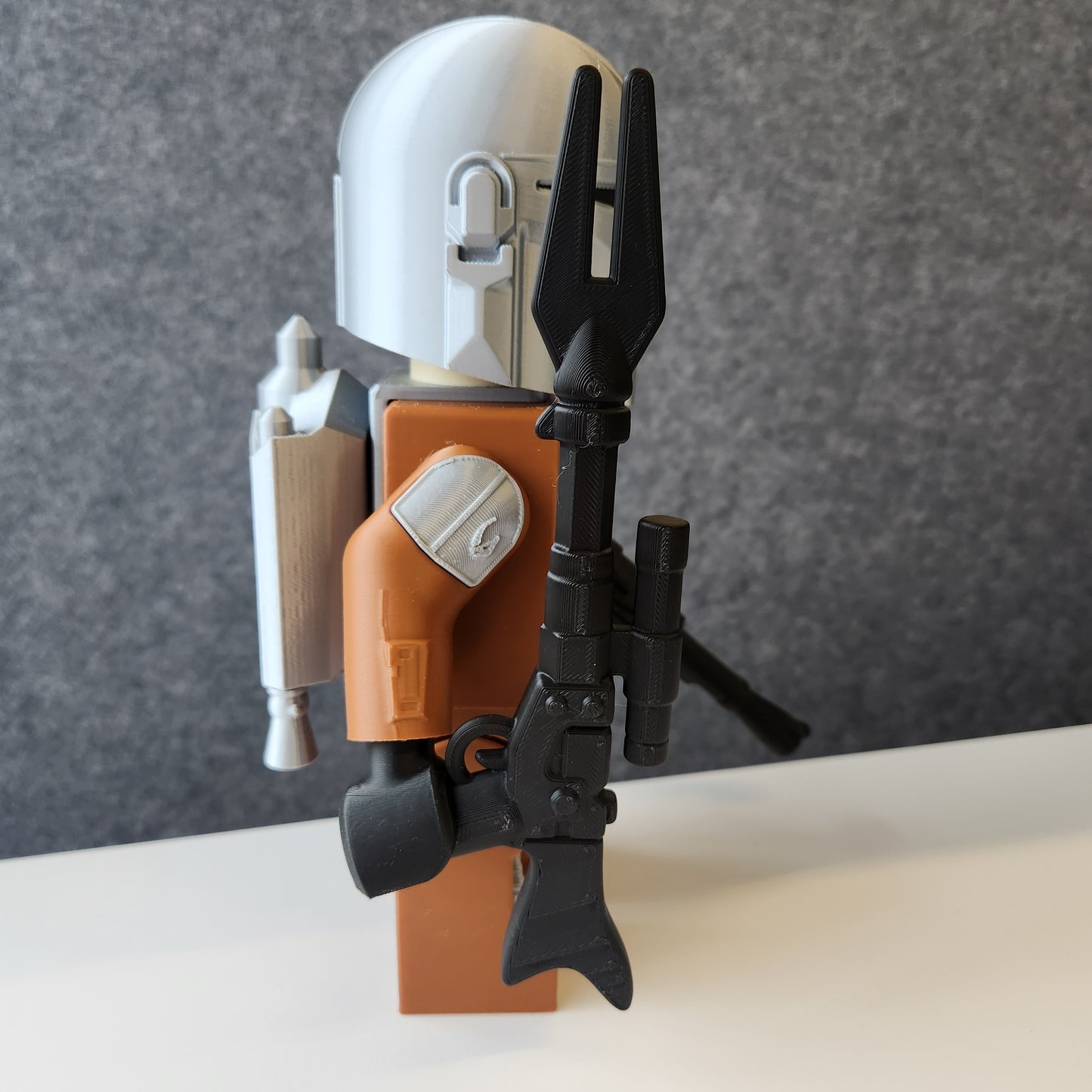 Big Bricks The Mandalorian | 3D Printed | Art Decor - 9in Tall
