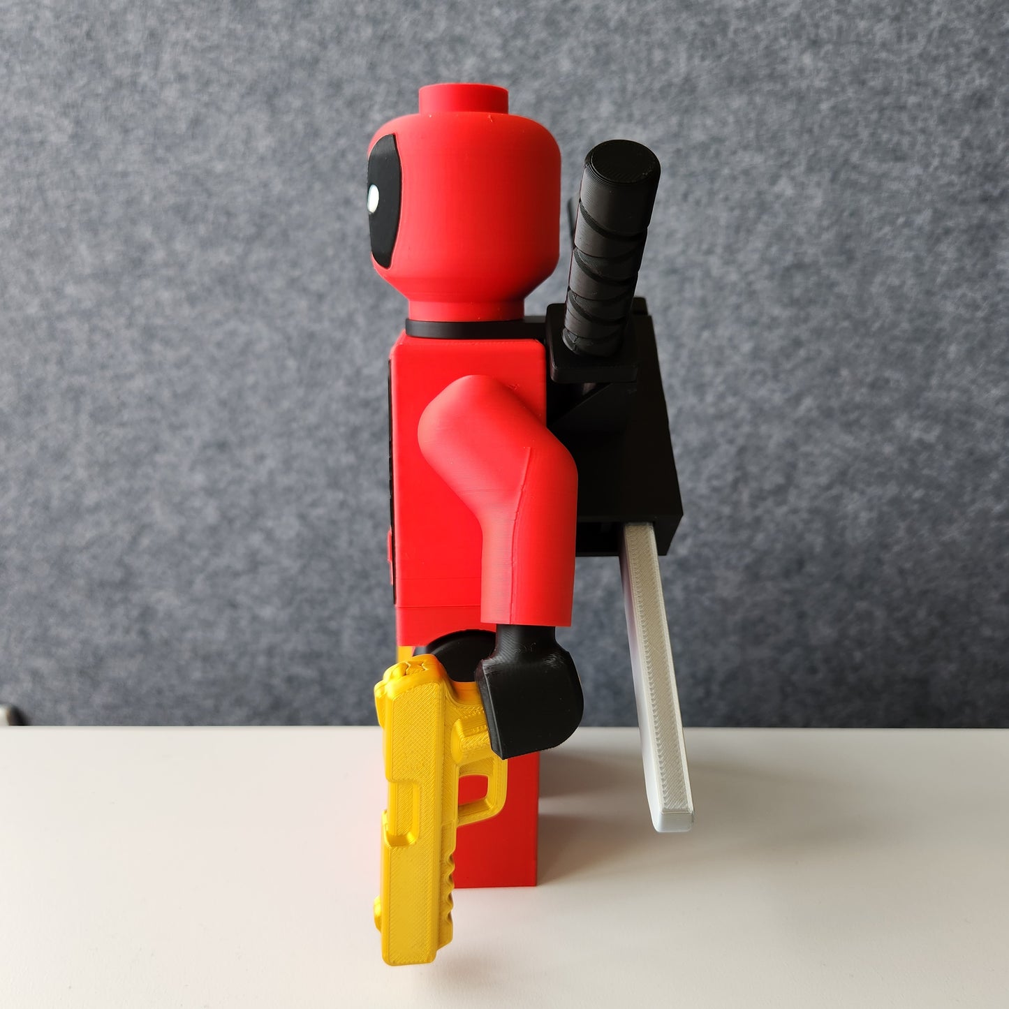 Big Bricks Deadpool | 3D Printed | Art Decor - 8.25 in Tall
