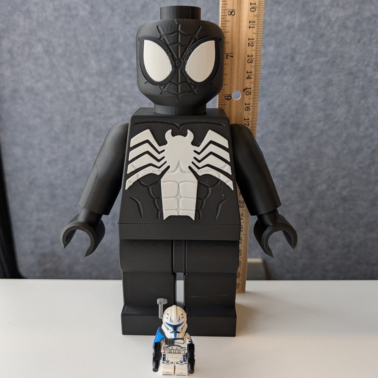 Big Bricks Symbiote Spider Man | 3D Printed | Art Decor - 8in Tall