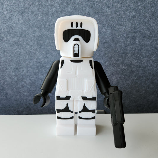 Big Bricks Scout Trooper | 3D Printed | Art Decor - 8.5in tall