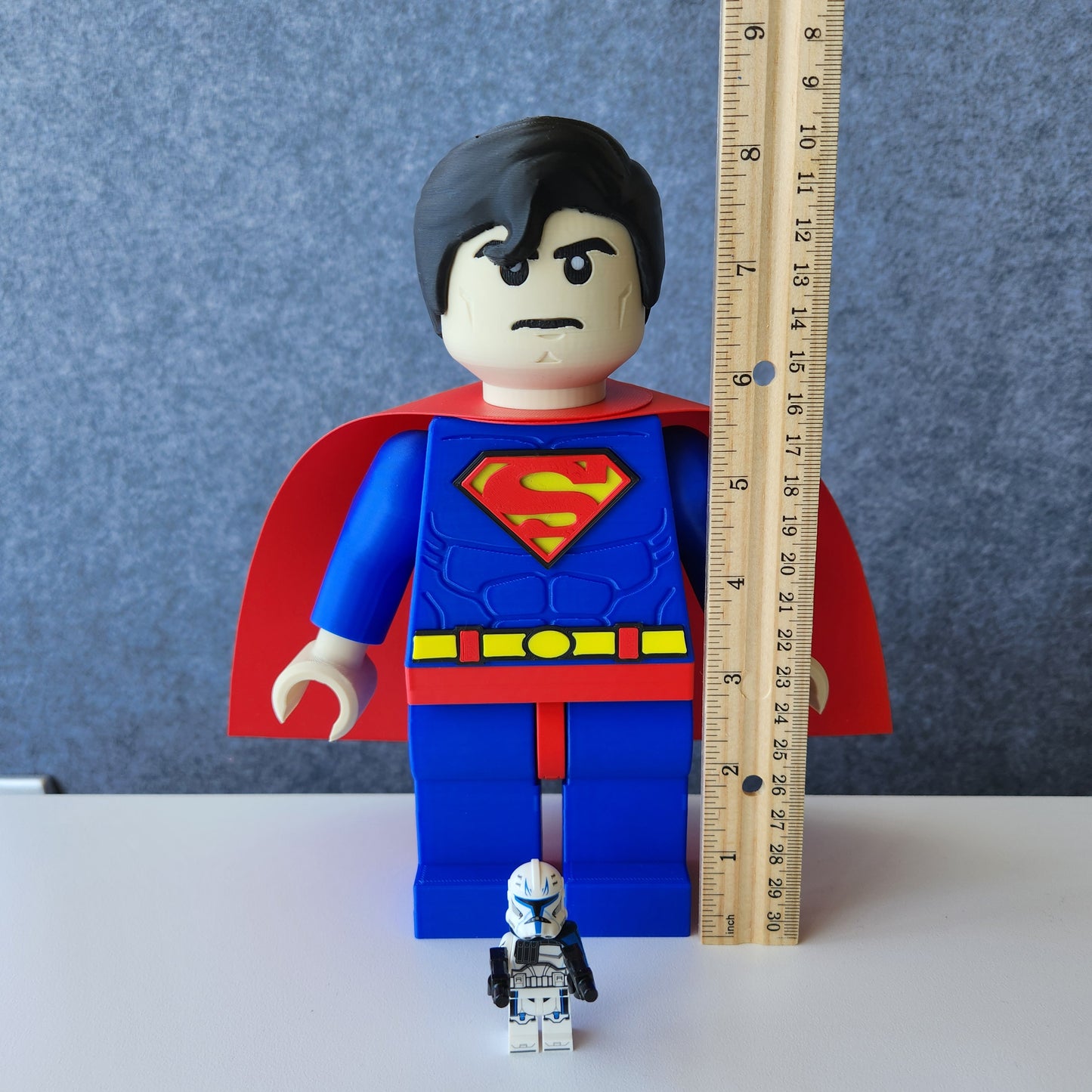 Big Bricks Superman| 3D Printed | Art Decor - 8.25in tall