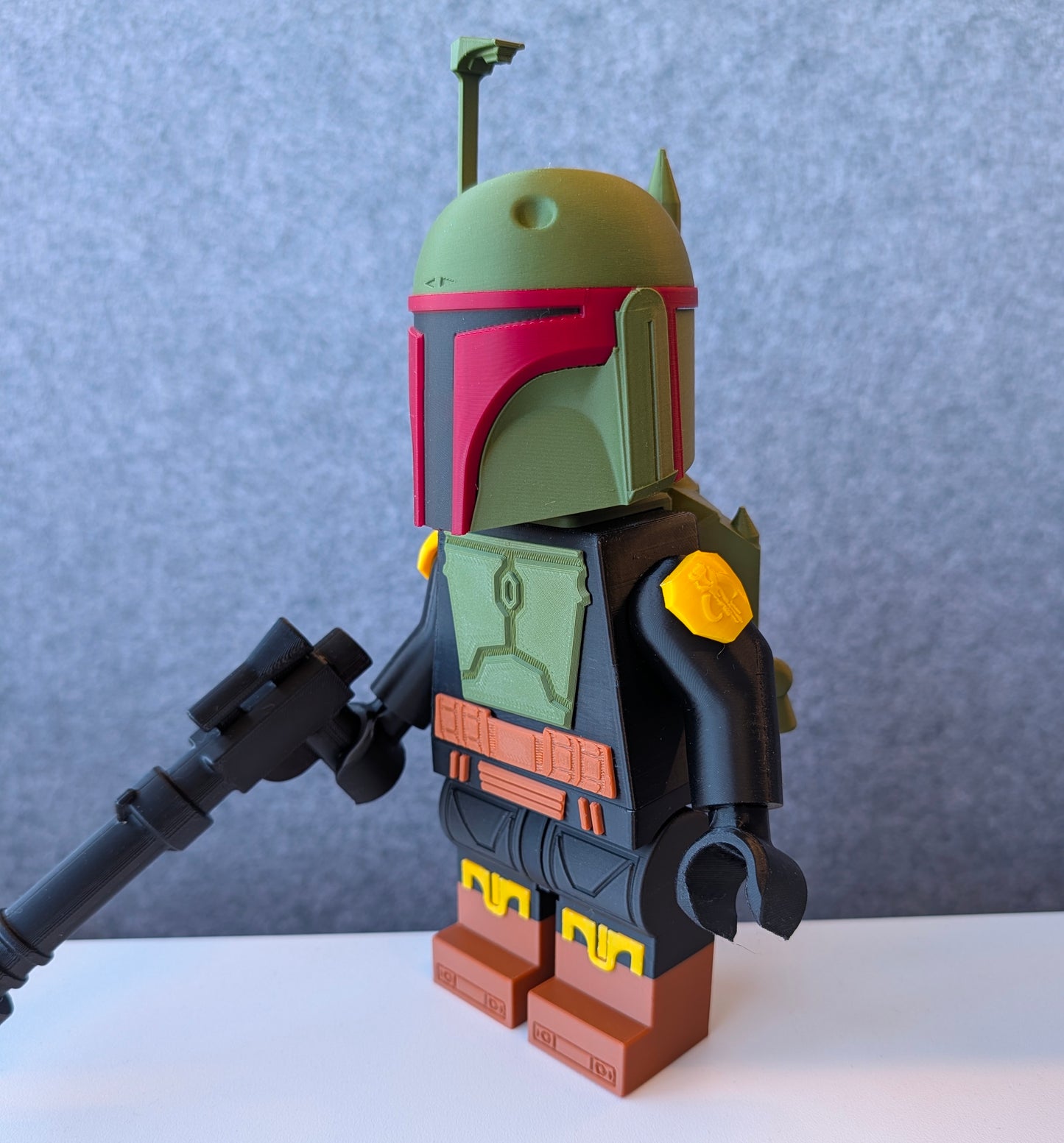 Big Bricks Boba Fett | 3D Printed | Art Decor - 9 in Tall