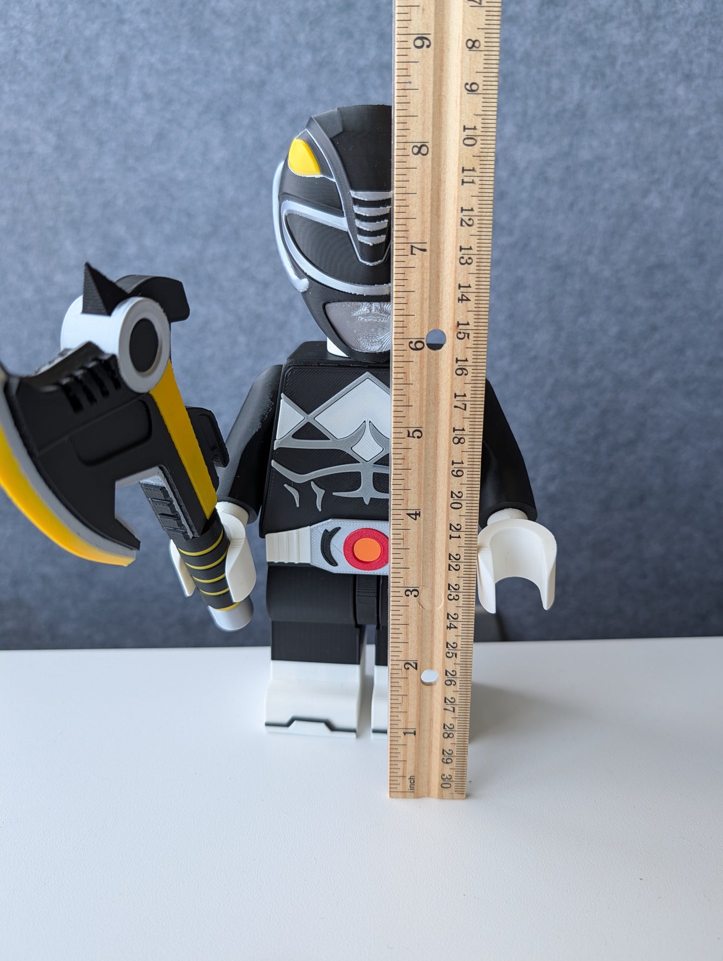 Big Bricks Black Power Ranger | 3D Printed | Art Decor - 8.5in tall