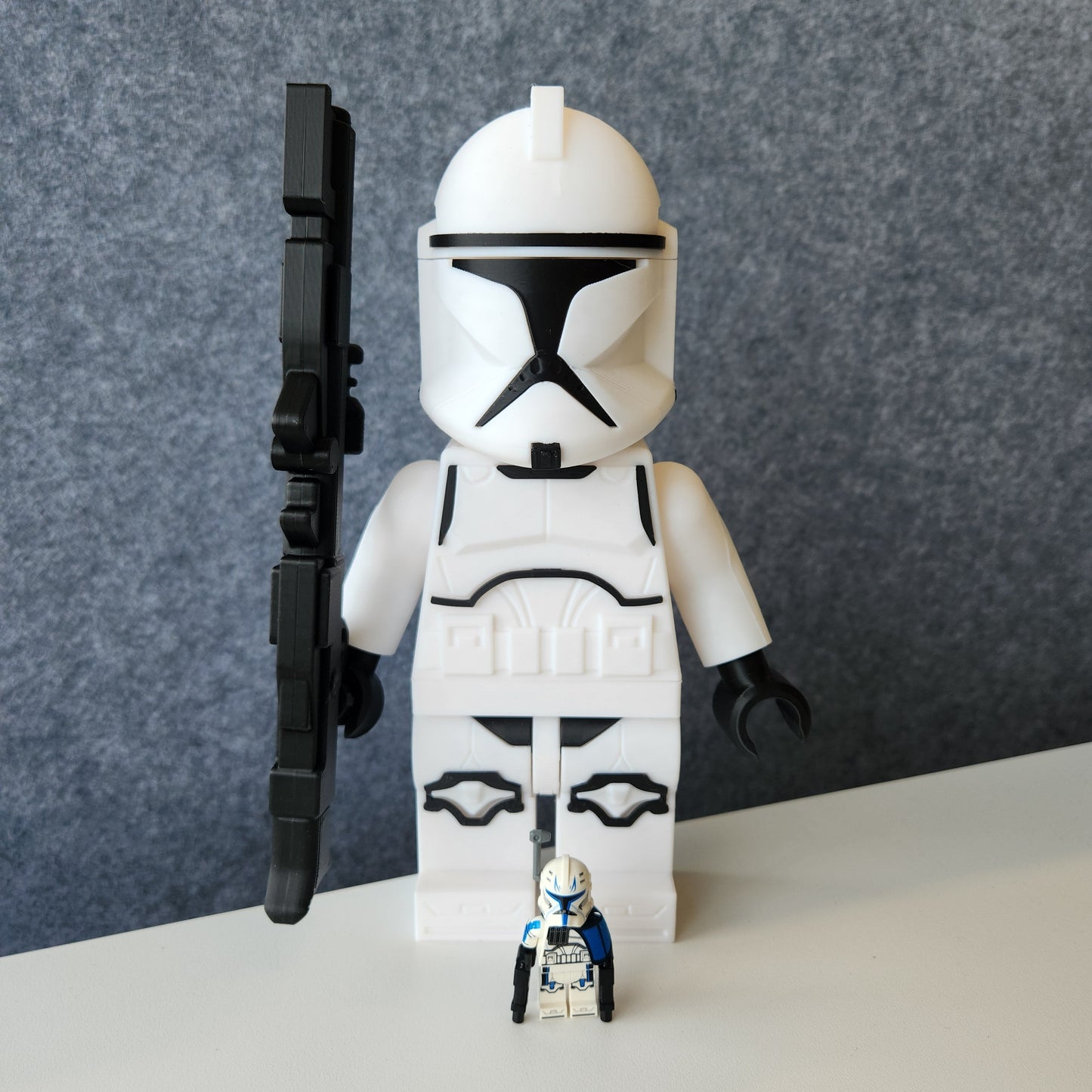 Big Bricks Clone Trooper Phase 1 | 3D Printed | Art Decor - 9in tall