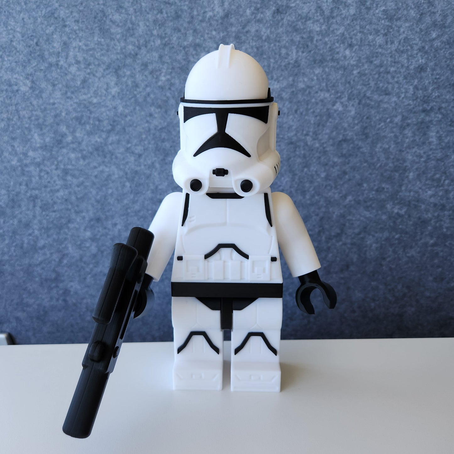 Big Bricks Clone Trooper Phase 2 | 3D Printed | Art Decor - 9in tall
