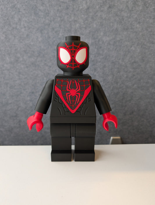 Big Bricks Miles Morales | 3D Printed | Art Decor - 8in Tall