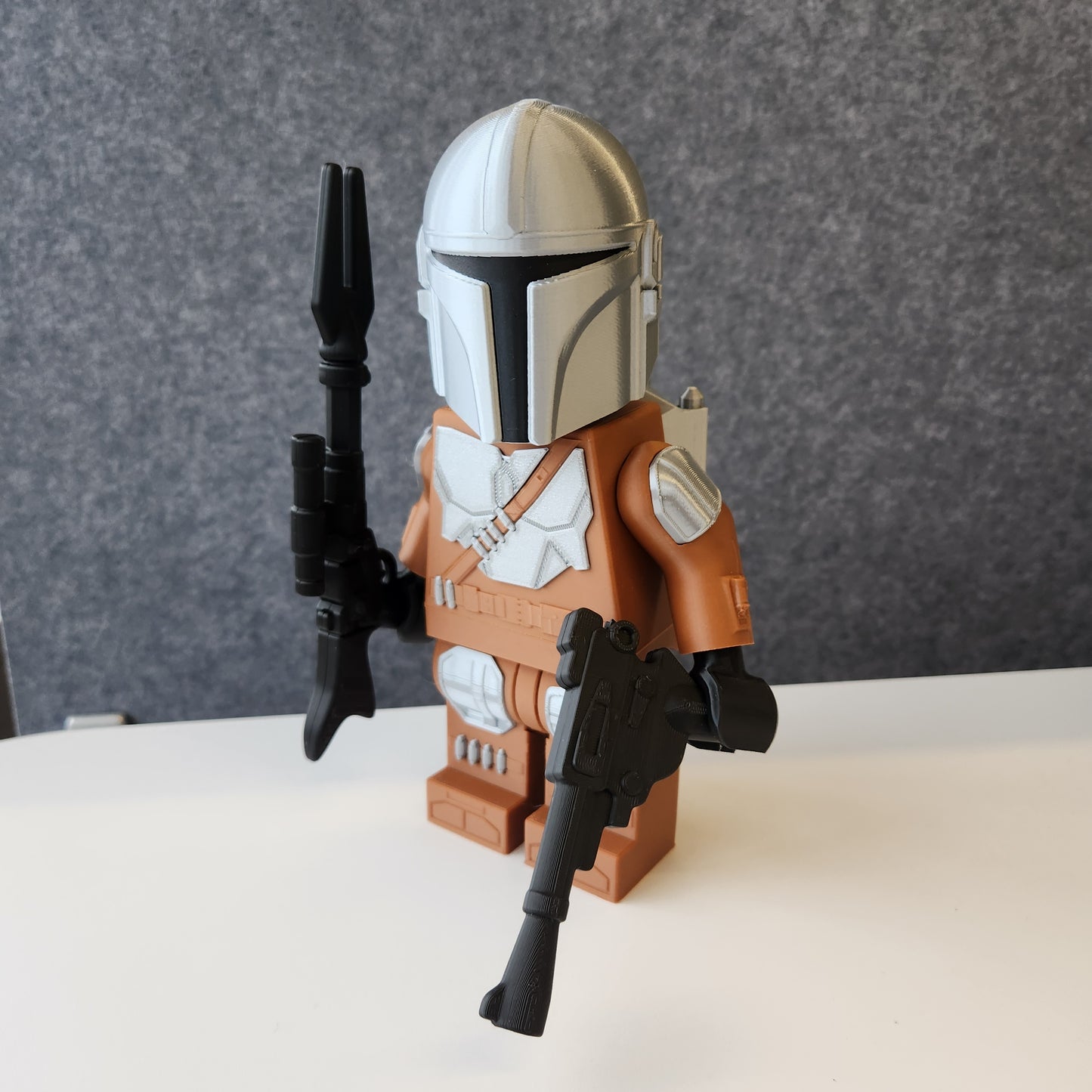 Big Bricks The Mandalorian | 3D Printed | Art Decor - 9in Tall