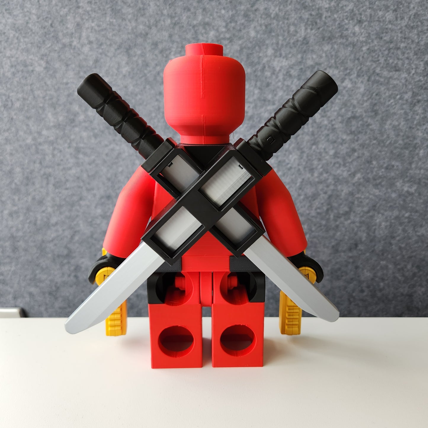Big Bricks Deadpool | 3D Printed | Art Decor - 8.25 in Tall