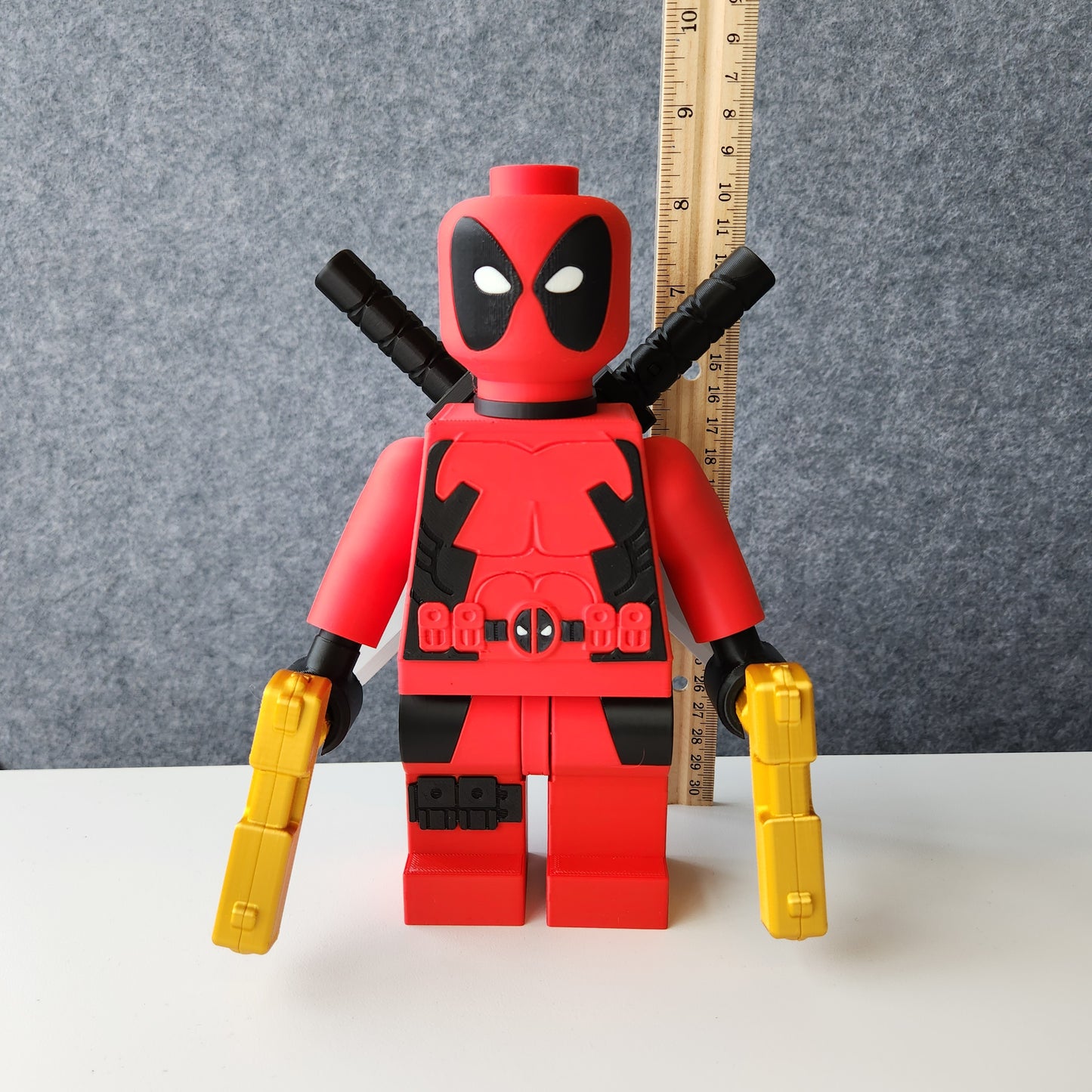 Big Bricks Deadpool | 3D Printed | Art Decor - 8.25 in Tall