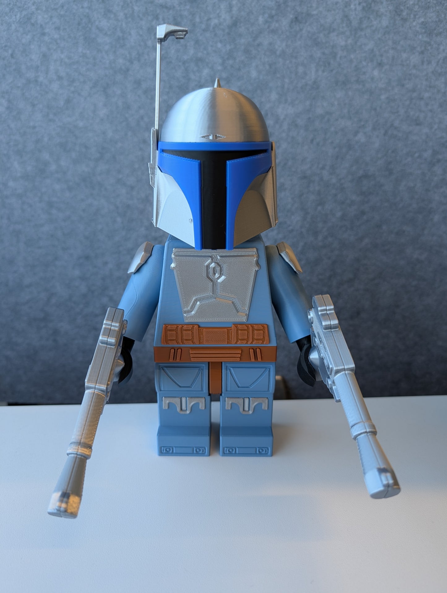 Big Bricks Jango Fett | 3D Printed | Art Decor - 9 in Tall