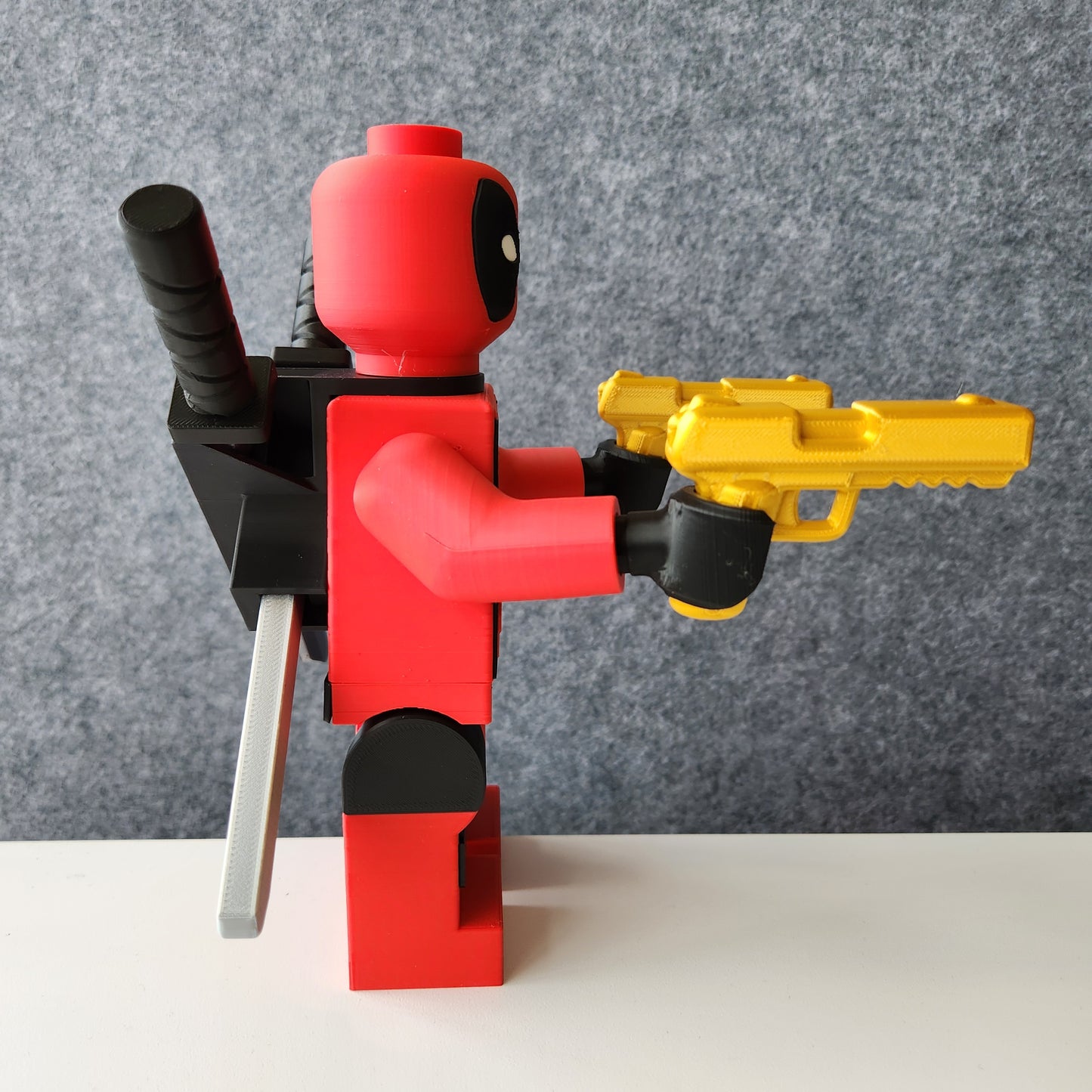 Big Bricks Deadpool | 3D Printed | Art Decor - 8.25 in Tall
