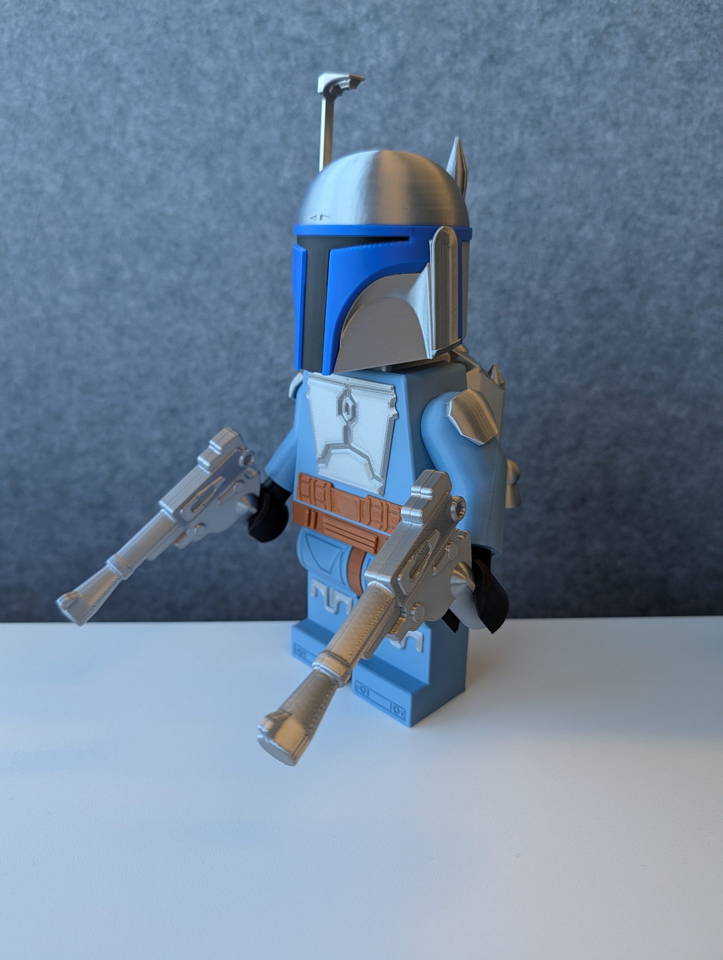 Big Bricks Jango Fett | 3D Printed | Art Decor - 9 in Tall