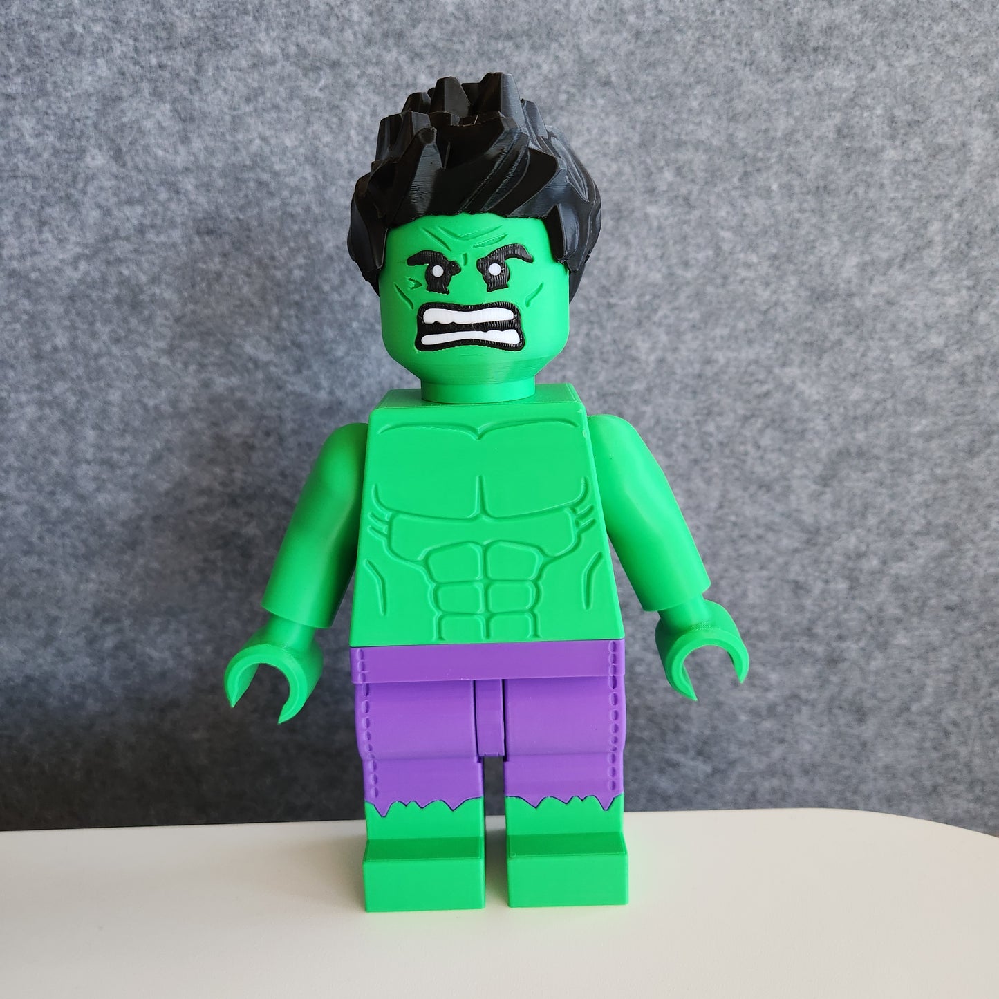 Big Bricks The Incredible Hulk | 3D Printed | Art Decor - 9in Tall