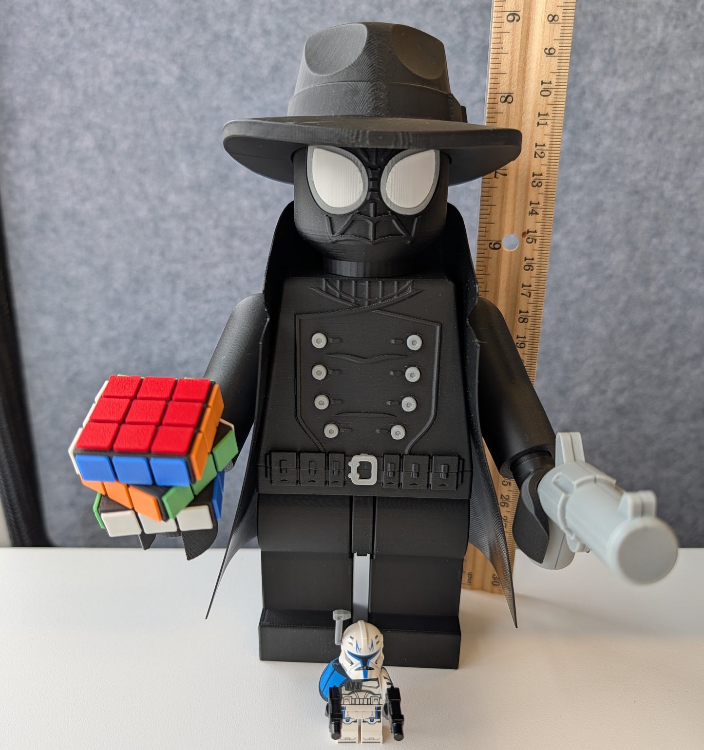 Big Bricks Spider Noir | 3D Printed | Art Decor - 8.75 in Tall