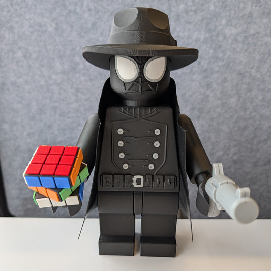 Big Bricks Spider Noir | 3D Printed | Art Decor - 8.75 in Tall