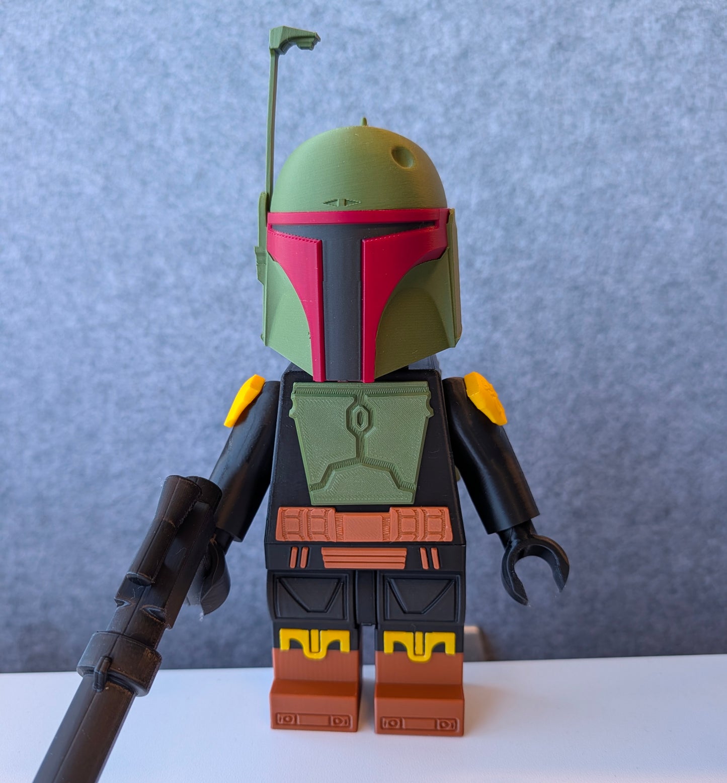 Big Bricks Boba Fett | 3D Printed | Art Decor - 9 in Tall