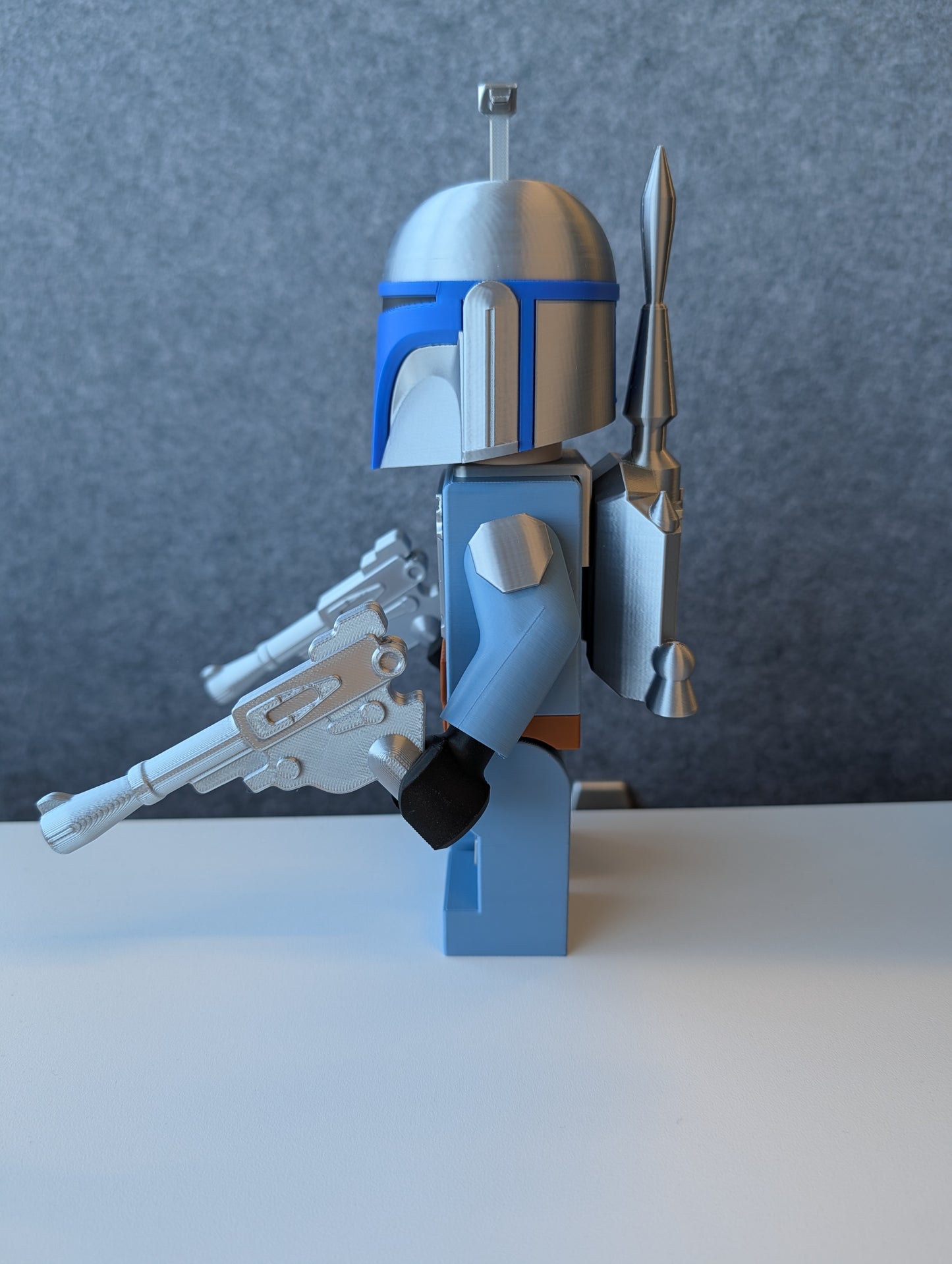 Big Bricks Jango Fett | 3D Printed | Art Decor - 9 in Tall