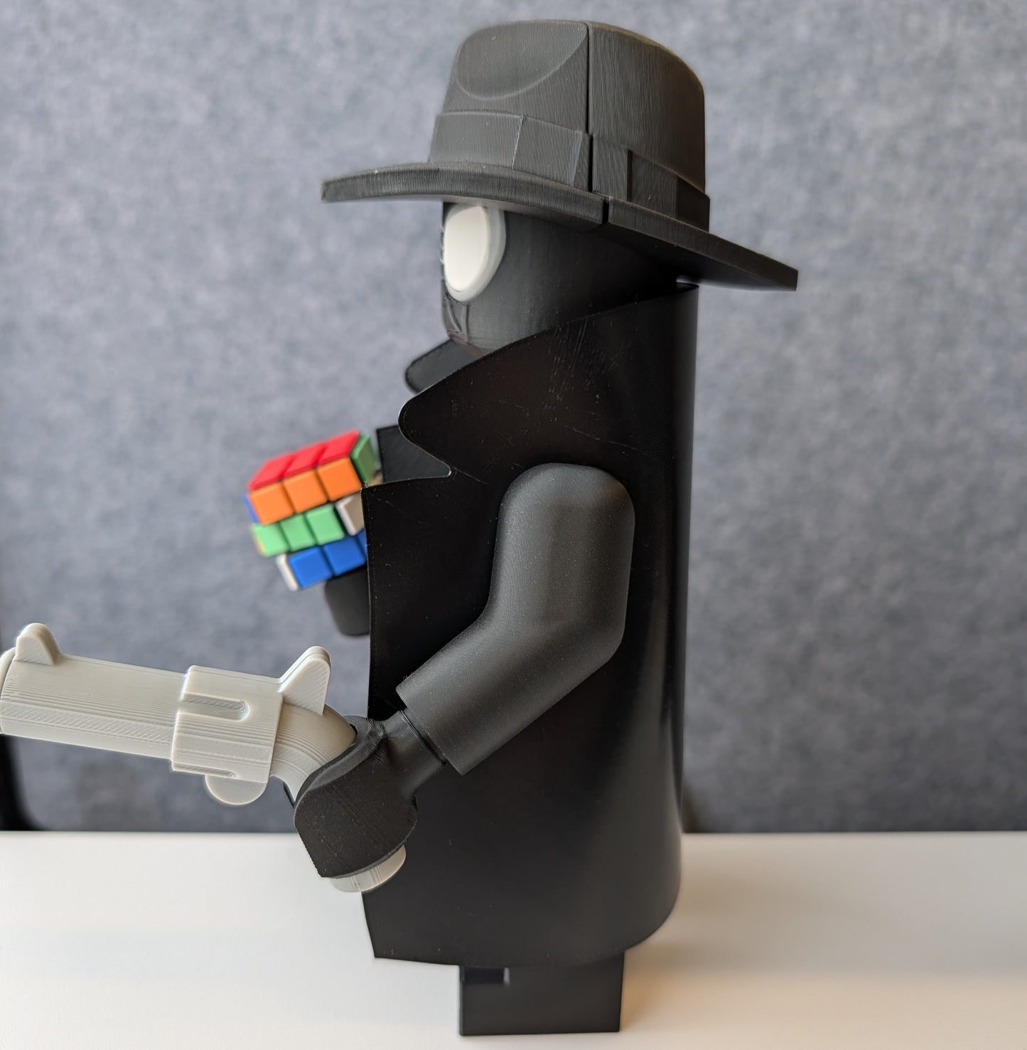 Big Bricks Spider Noir | 3D Printed | Art Decor - 8.75 in Tall