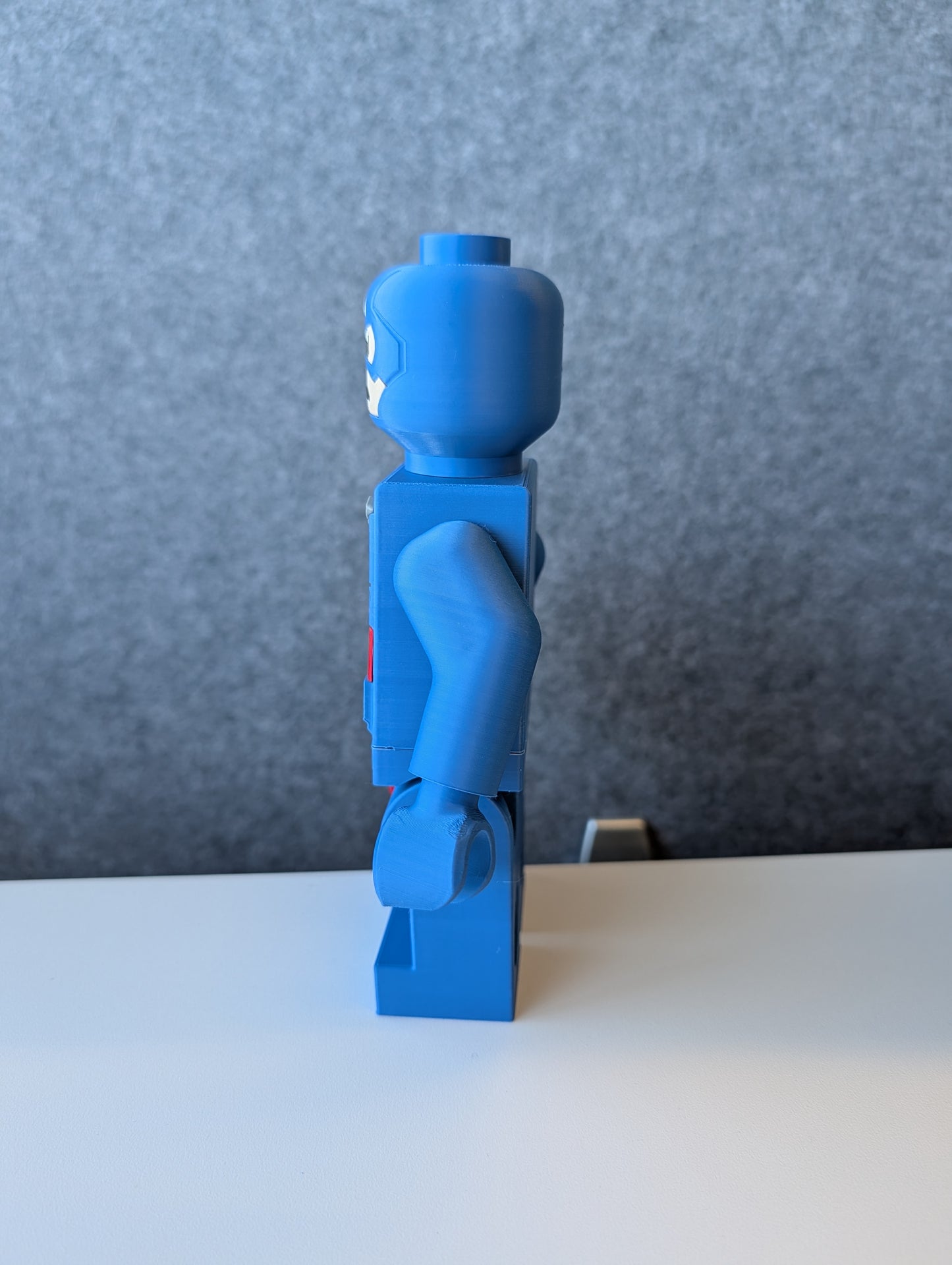 Big Bricks Captain America | 3D Printed | Art Decor - 8in Tall