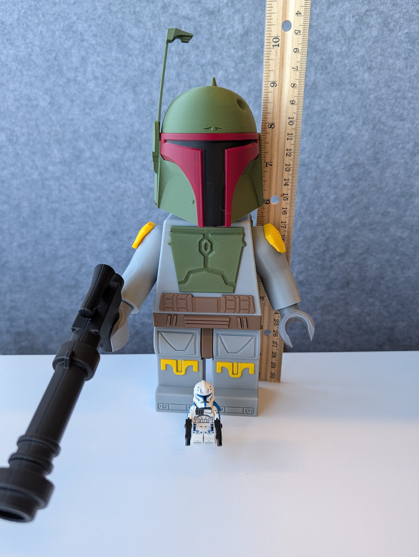 Big Bricks Boba Fett | 3D Printed | Art Decor - 9 in Tall