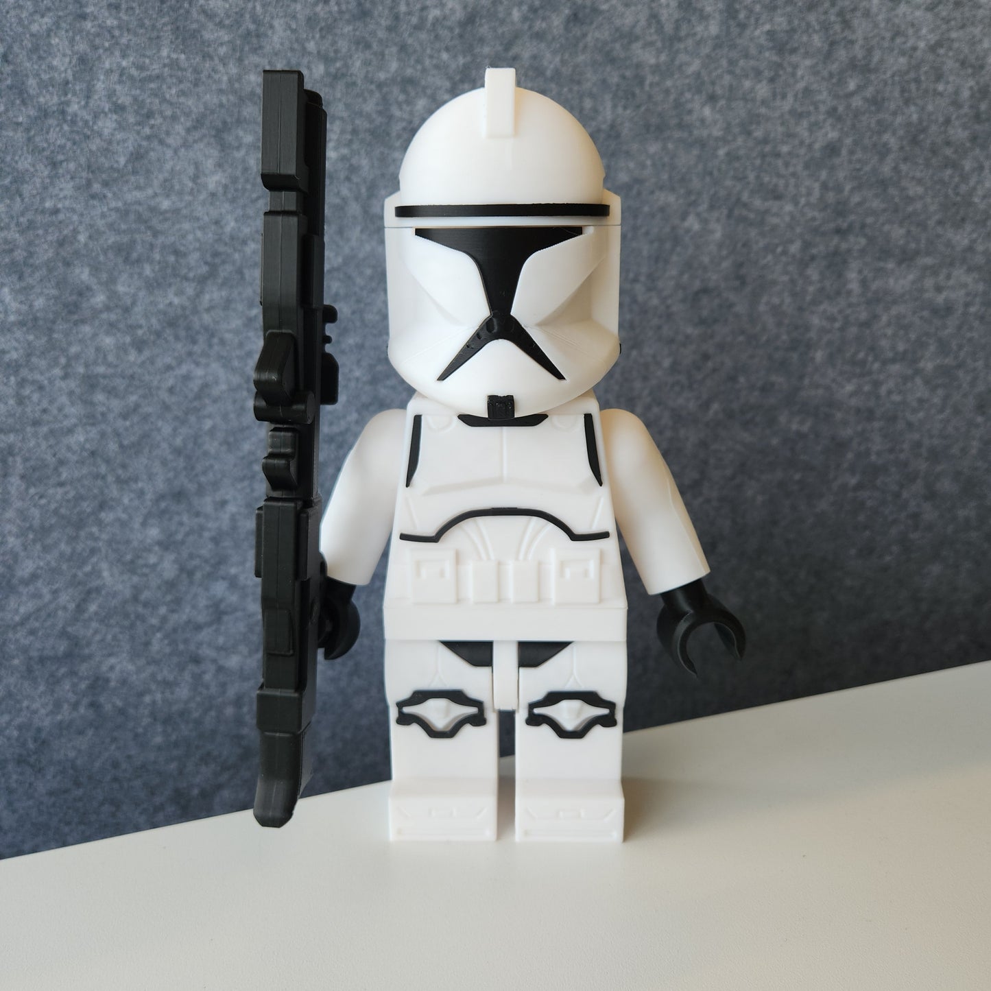 Big Bricks Clone Trooper Phase 1 | 3D Printed | Art Decor - 9in tall