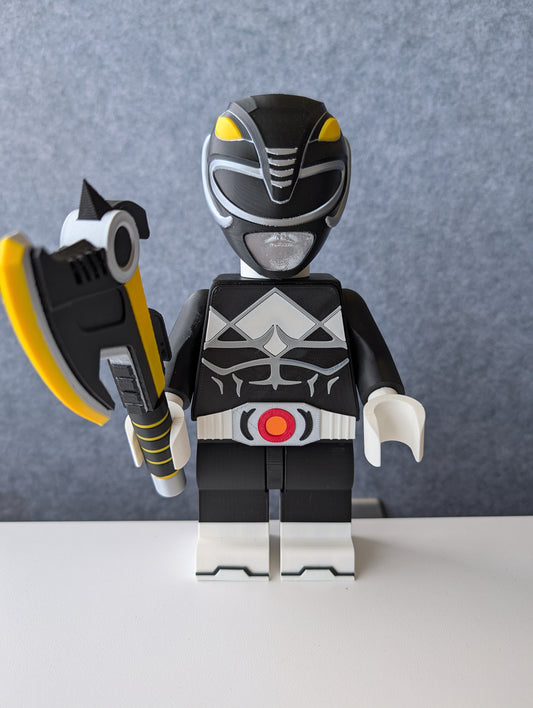 Big Bricks Black Power Ranger | 3D Printed | Art Decor - 8.5in tall