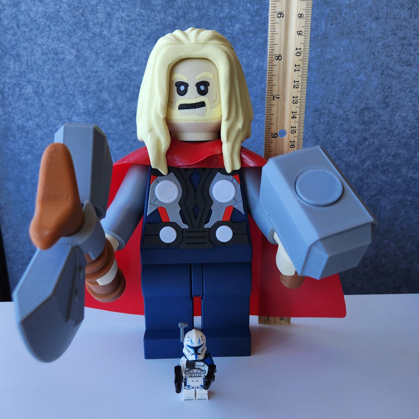 Big Bricks Thor | 3D Printed | Art Decor - 8.5in tall
